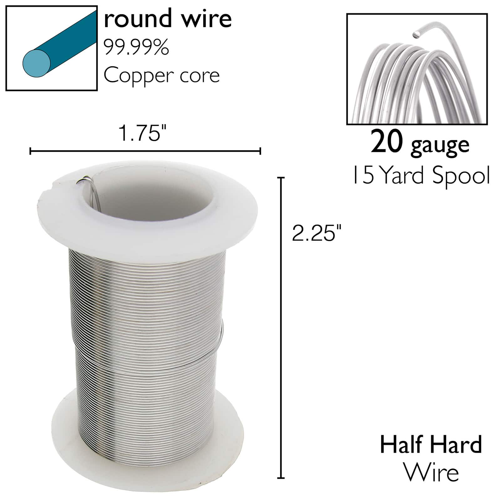 Wire Elements, Tarnish Resistant Antique Copper Wire, 22 Gauge 20 Yards (18.2 meters)