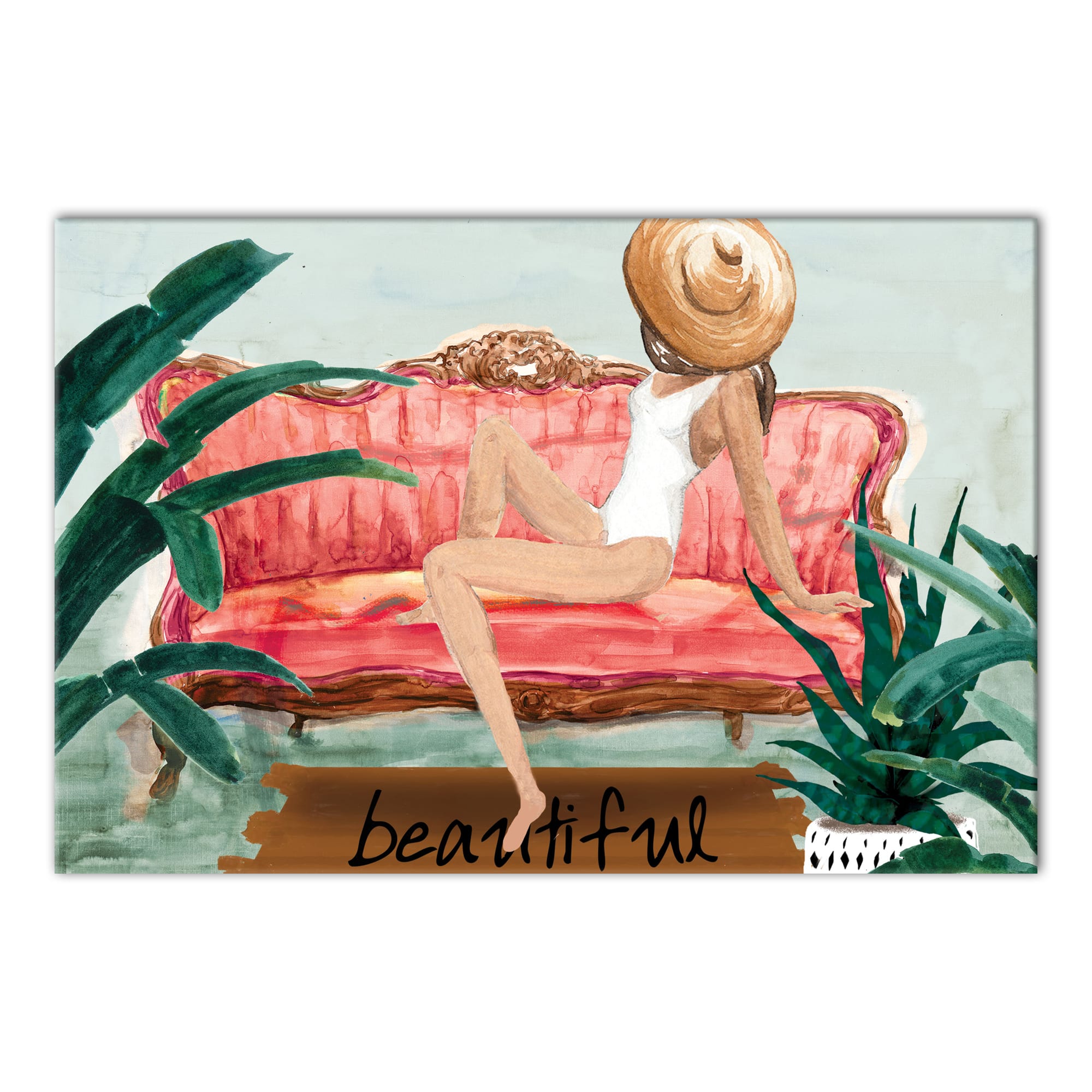 Girl on Chaise Canvas Wall Art