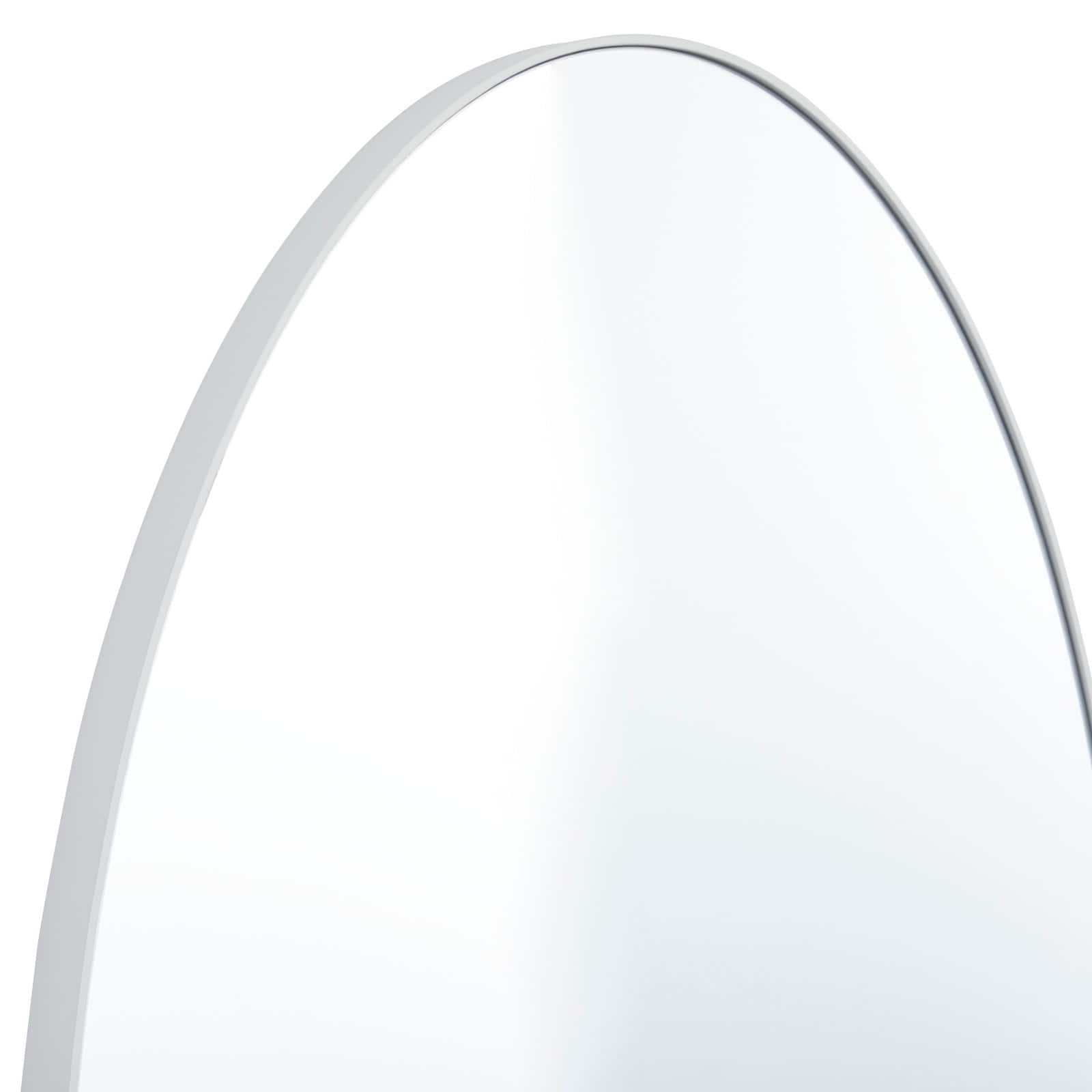 White Contemporary Wall Mirror, 24&#x22; x 1&#x22; x 40&#x22;