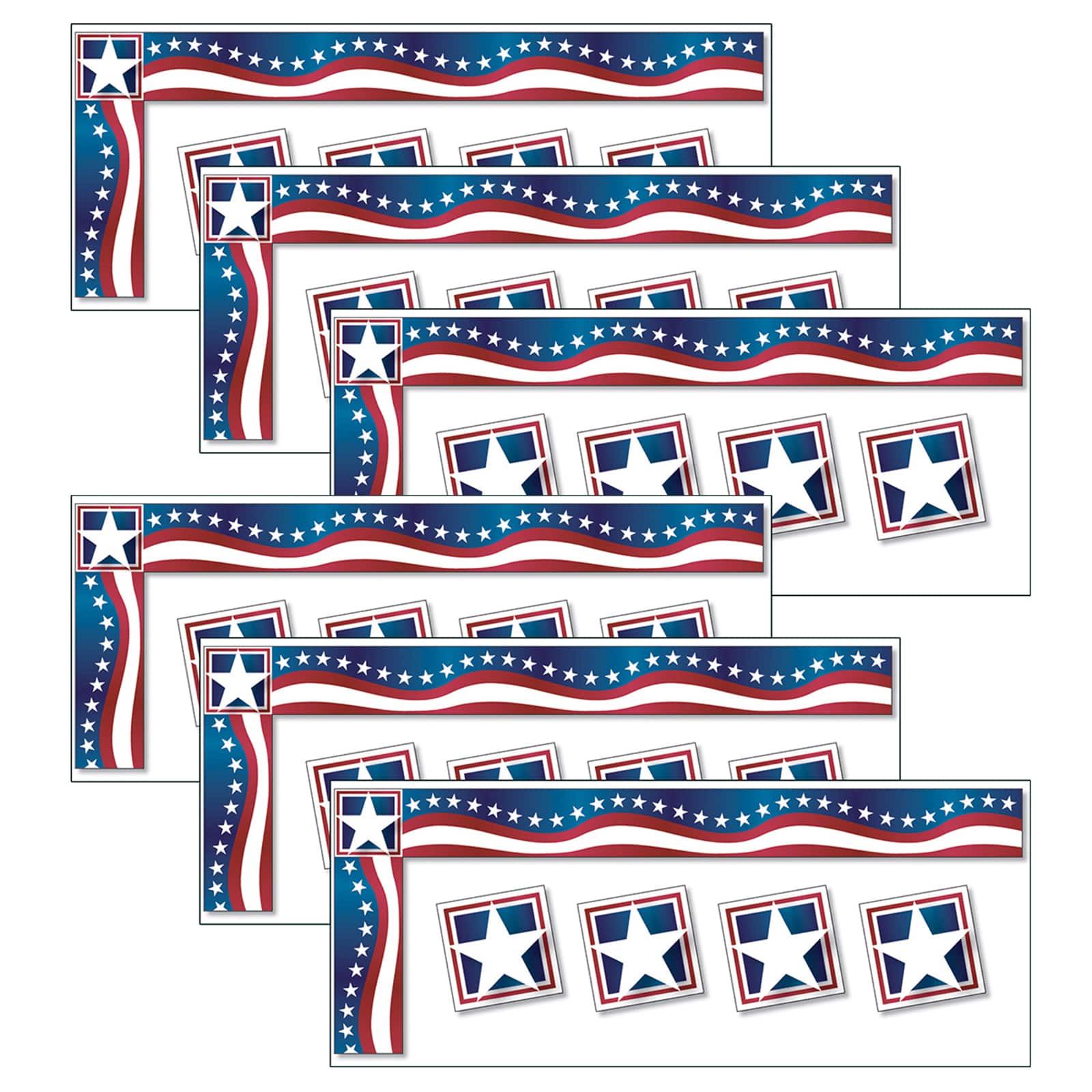 North Star Teacher Resources All Around the Board Stars & Stripes Trimmer, 276ft.