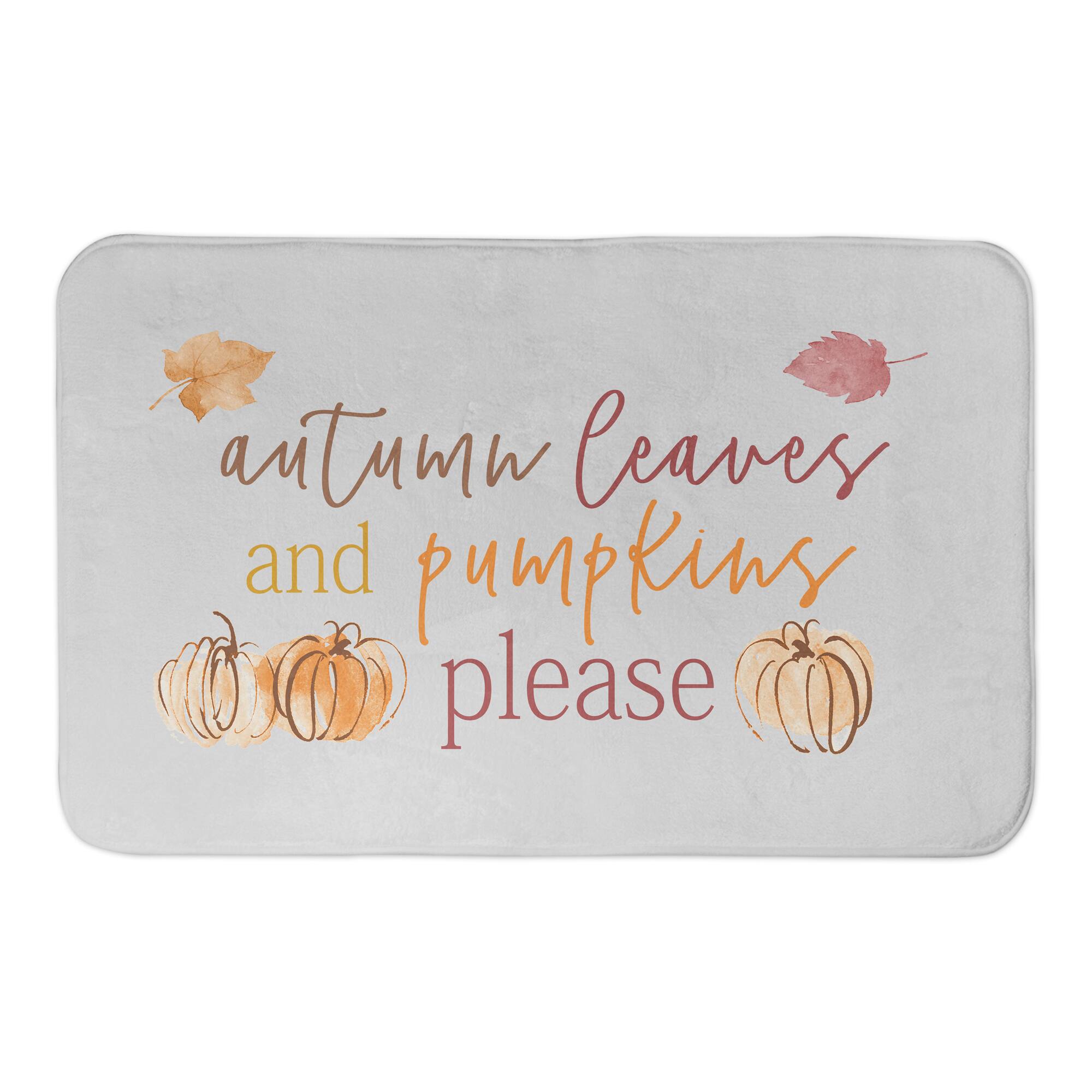 Autumn Leaves & Pumpkins Please Bath Mat