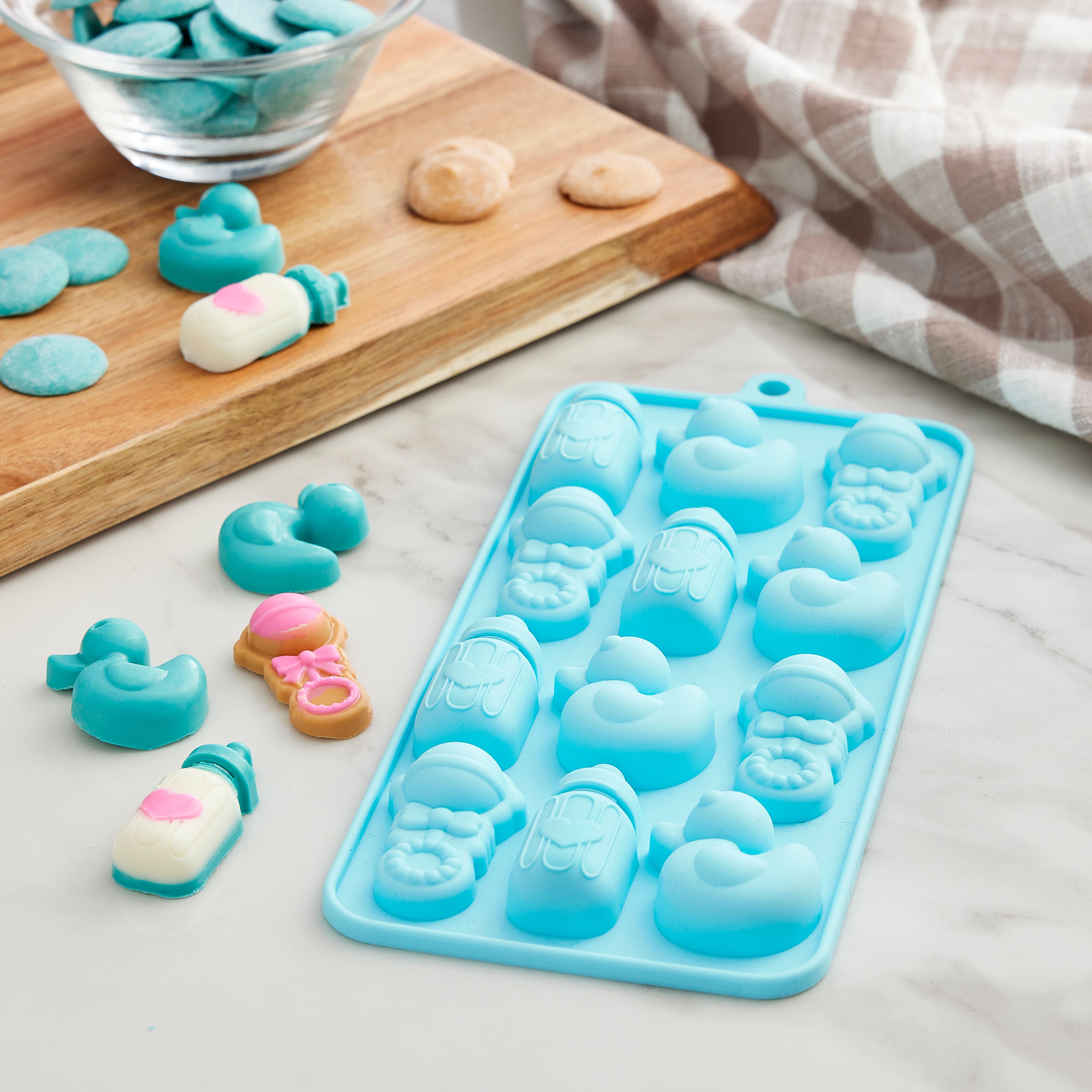 6 Pack: Rattle, Bottle &#x26; Duck Silicone Candy Mold by Celebrate It&#x2122;