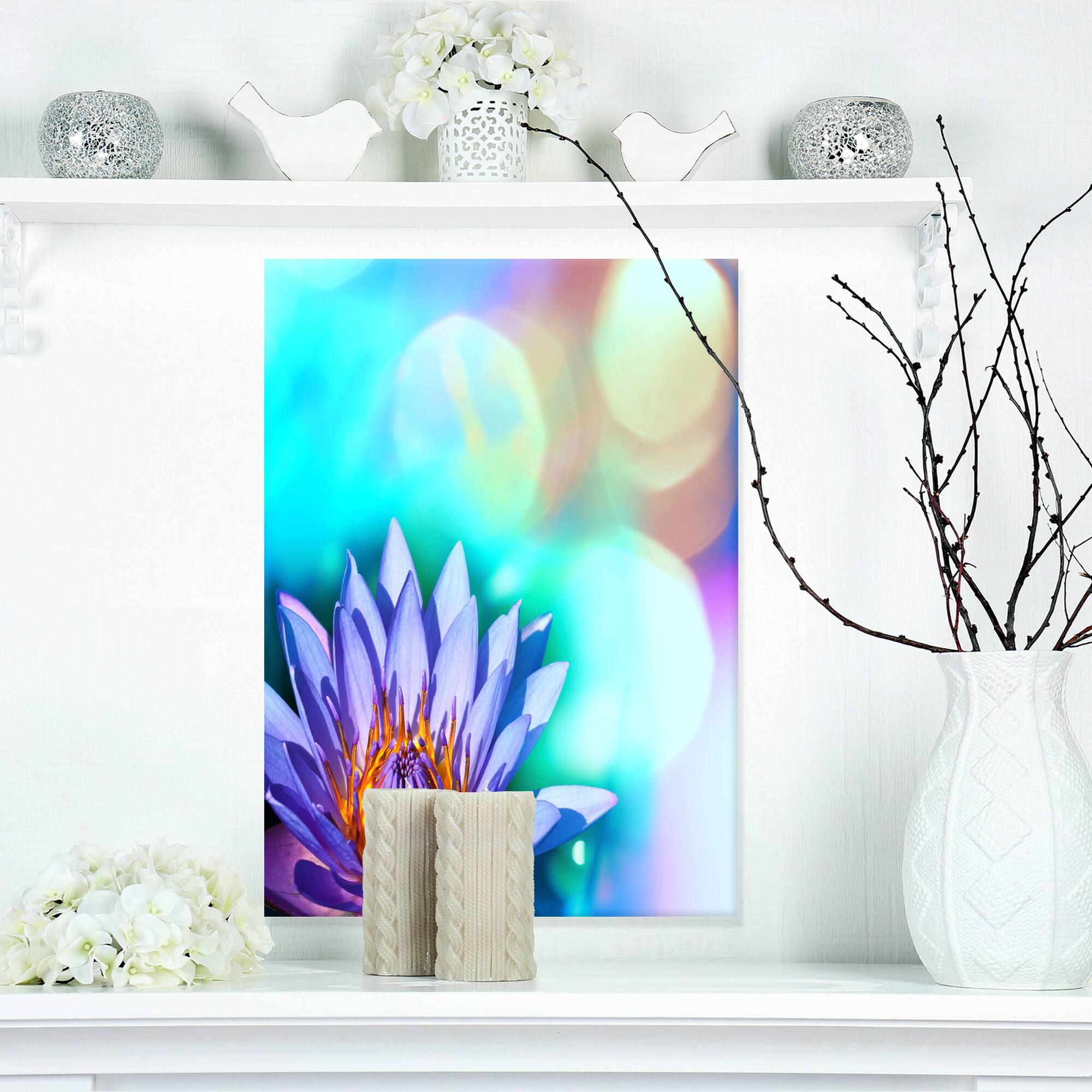 Designart - Blossoming Purple Lotus Flower - Floral Art Canvas Print
