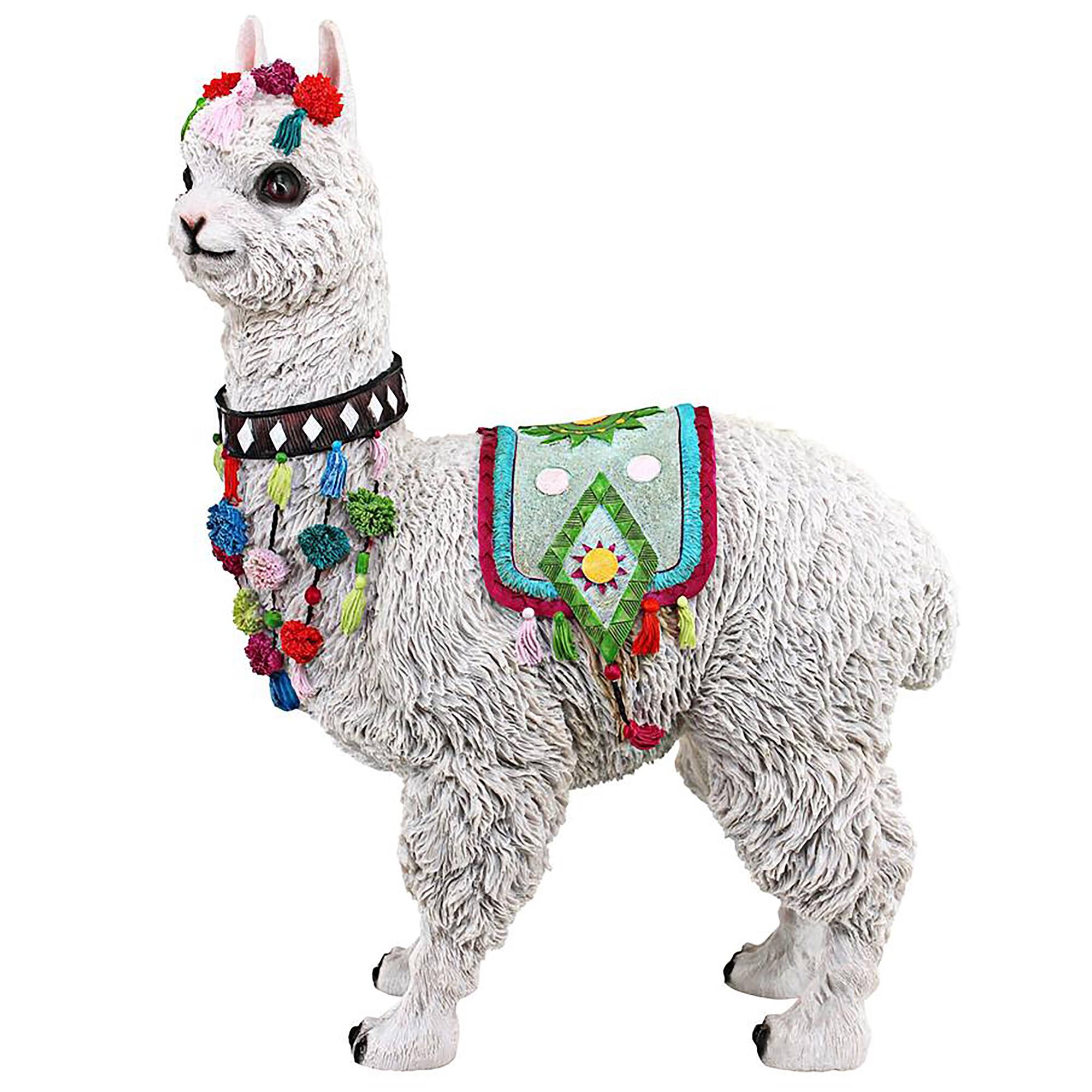 Design Toscano 14&#x22; Andes Alpaca of Rainbow Mountain Statue