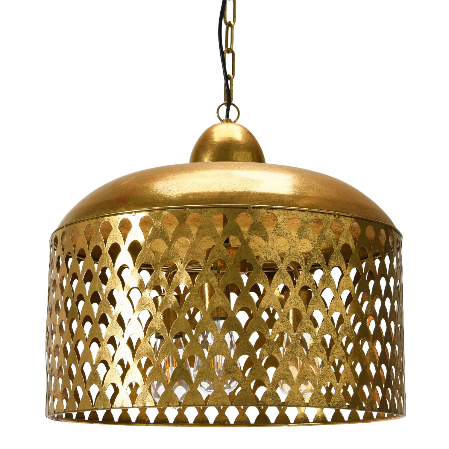 20&#x22; Vintage Brushed Gold Metal Ceiling Light