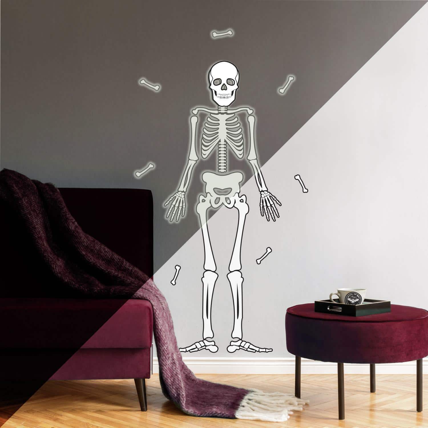 RoomMates Glow In The Dark Skeleton Peel &#x26; Stick Giant Decals