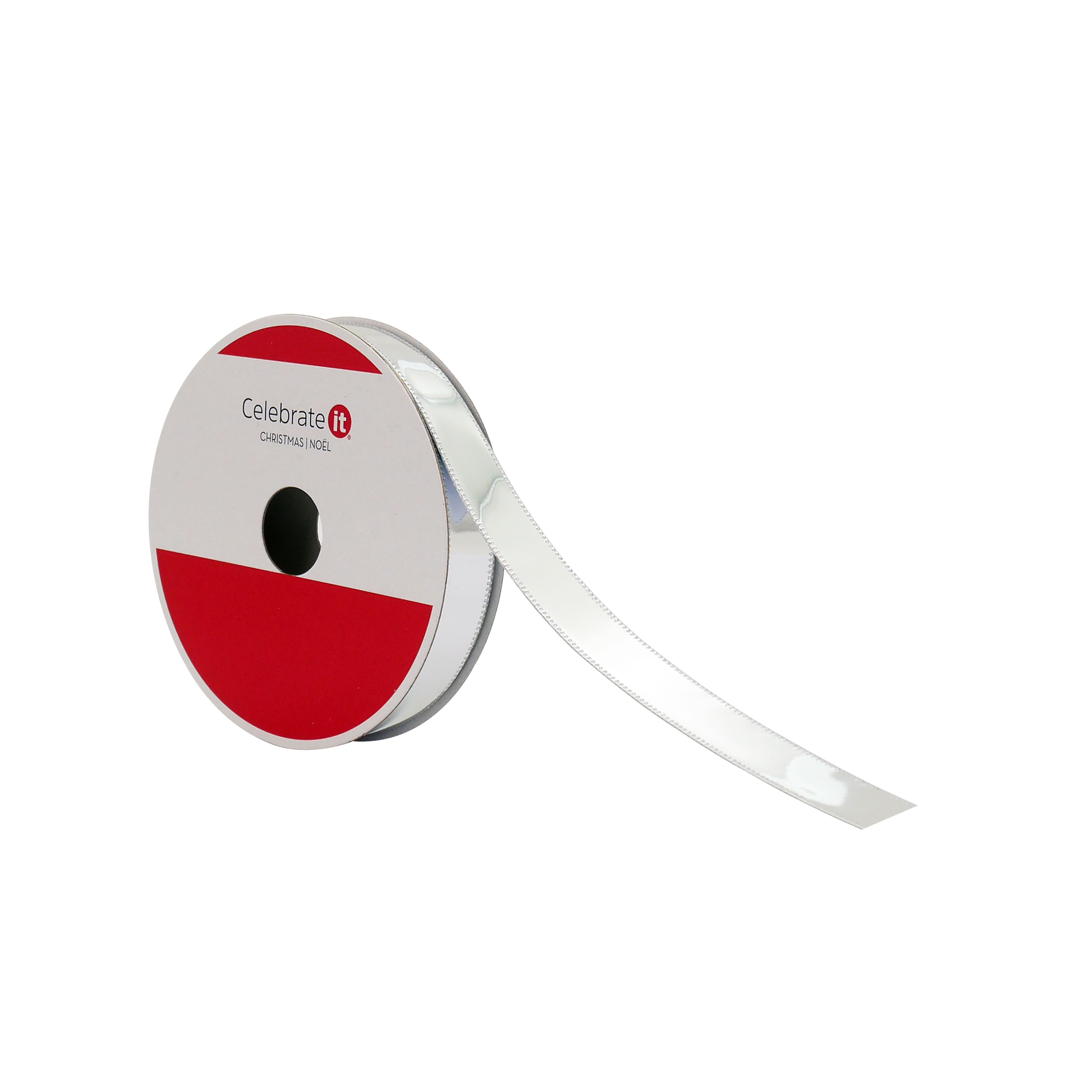 5/8&#x22; x 30ft. Silver PVC Ribbon by Celebrate It&#xAE;