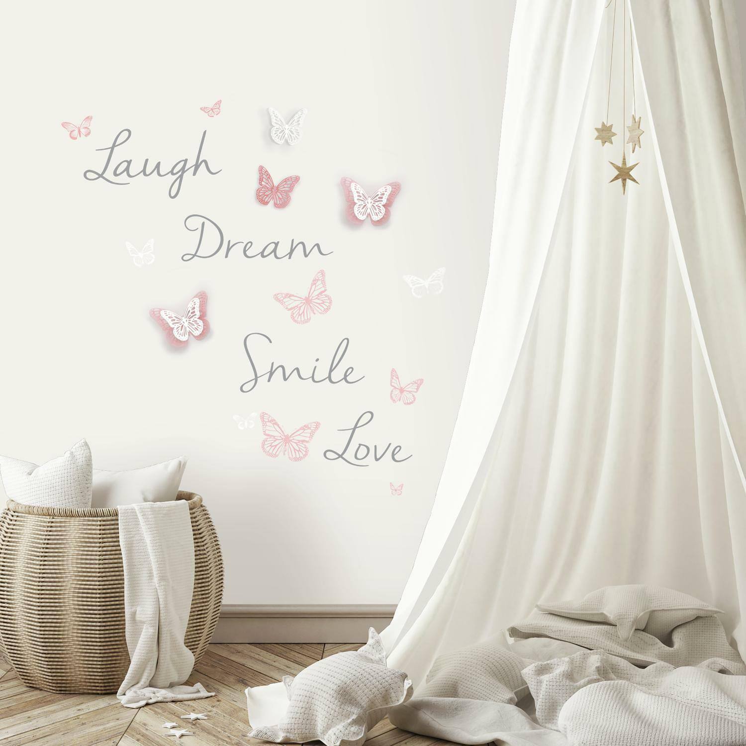 RoomMates Butterfly Dream Decals with 3D Cutout Butterflies
