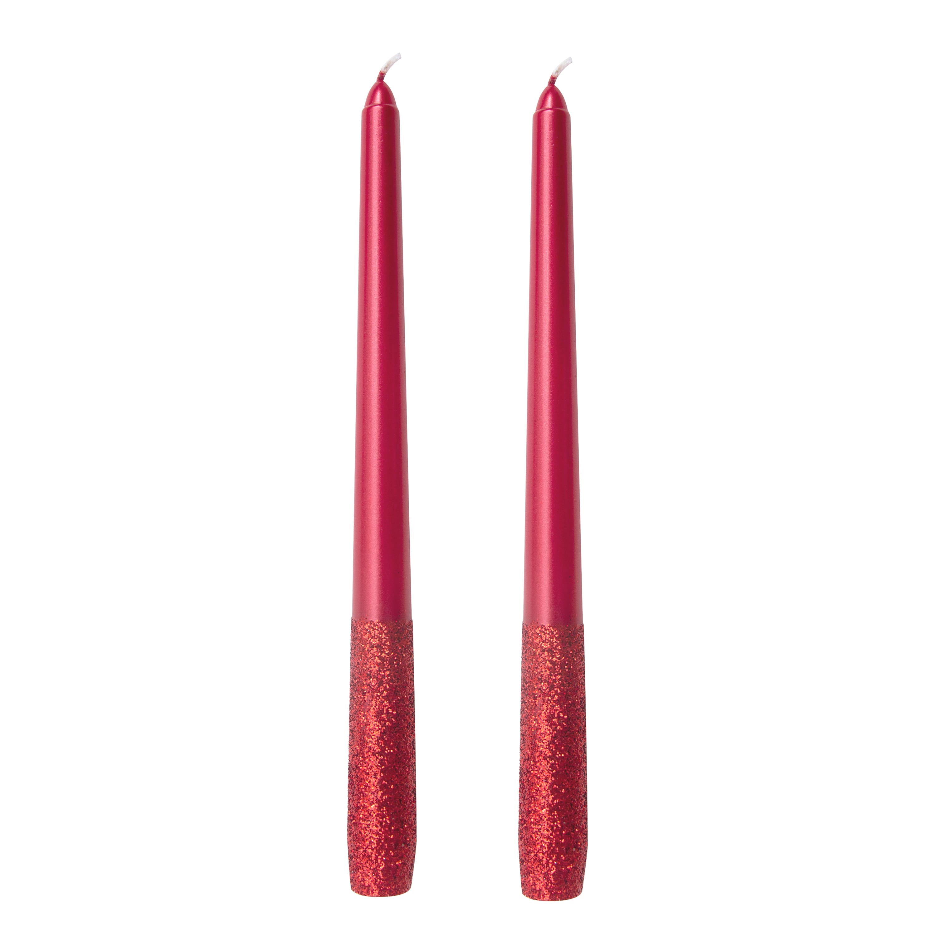 10&#x22; Red Glitter Taper Candles, 2ct. by Ashland&#xAE;