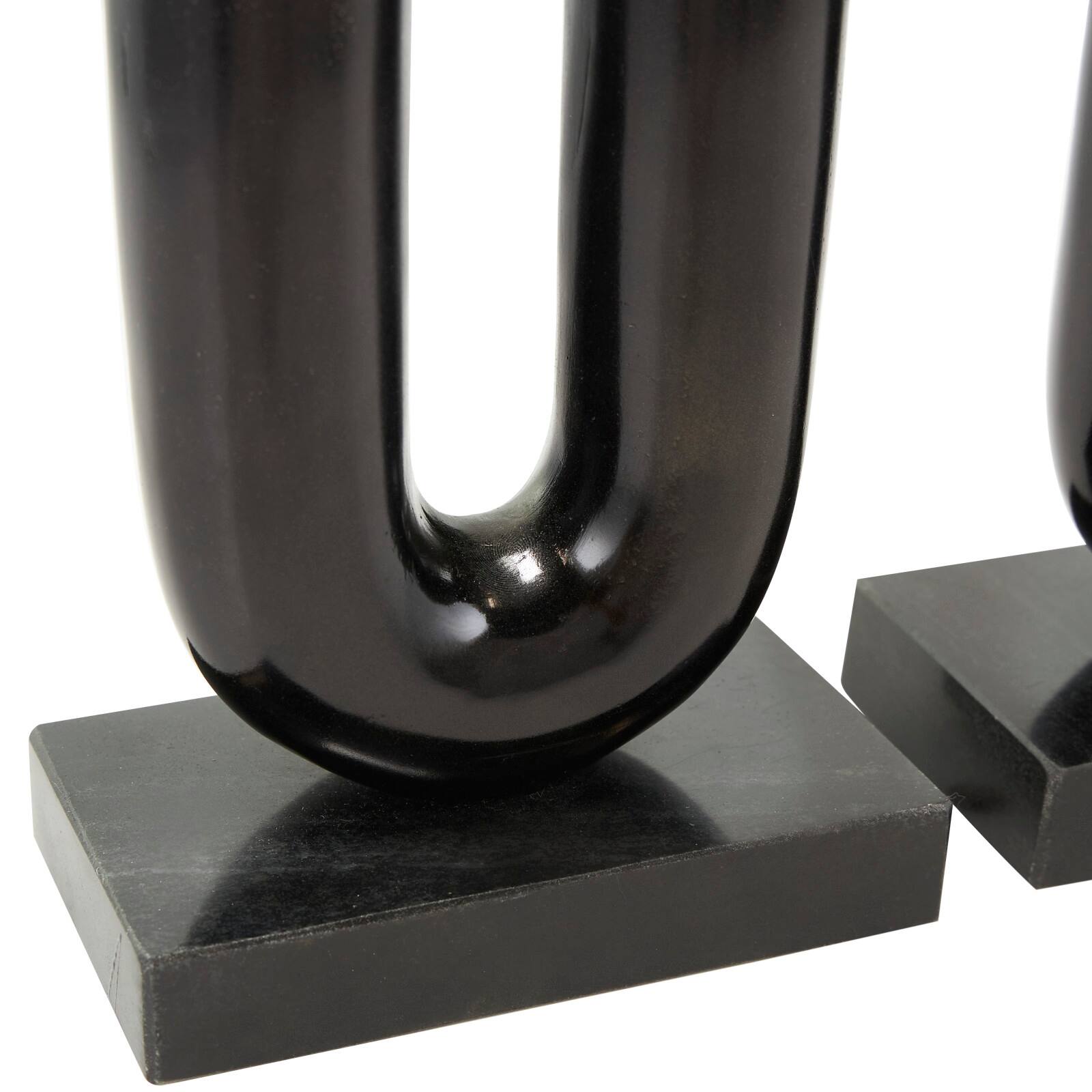 Black Aluminum U-Shaped Candle Holder Set