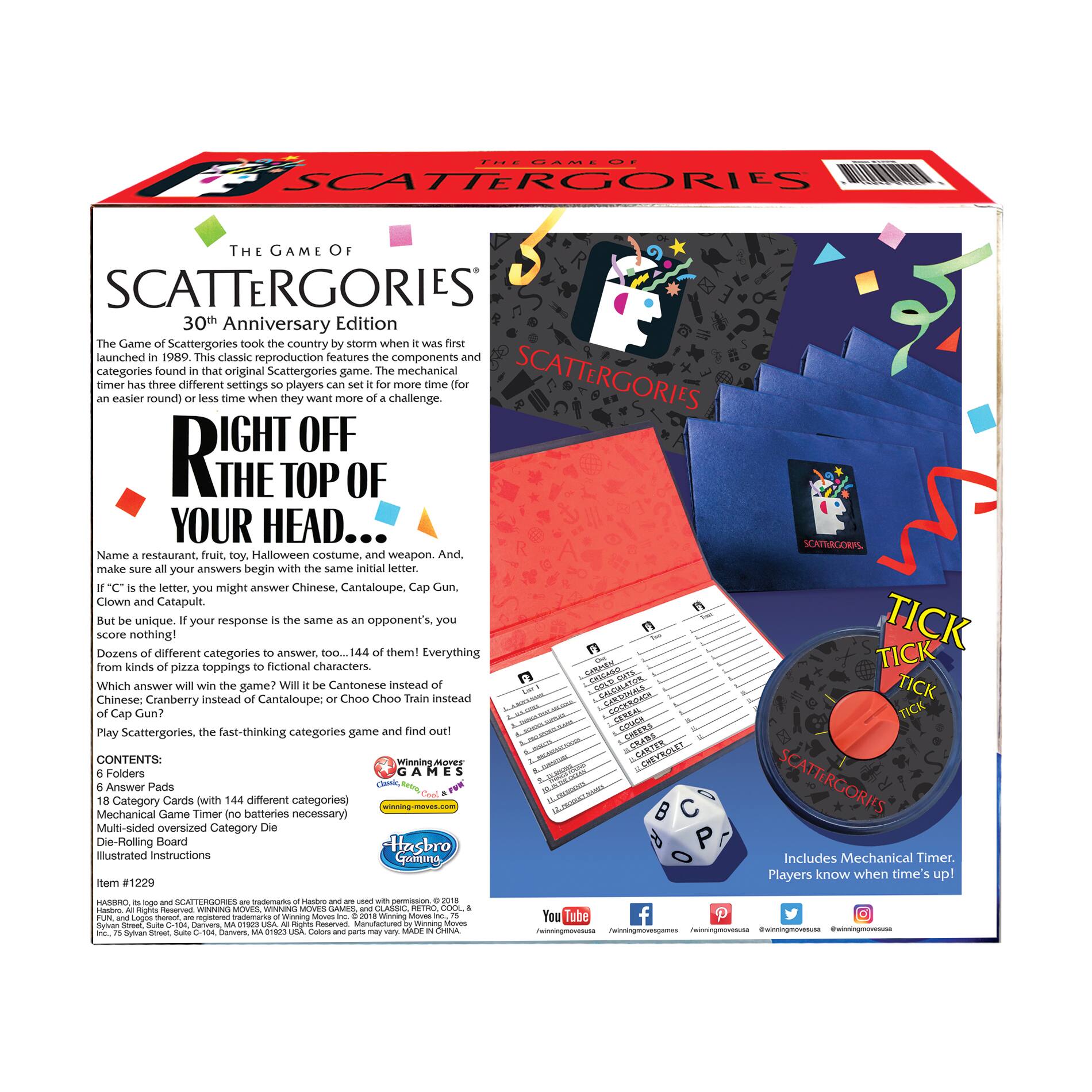The Game of Scattergories® 30th Anniversary Edition