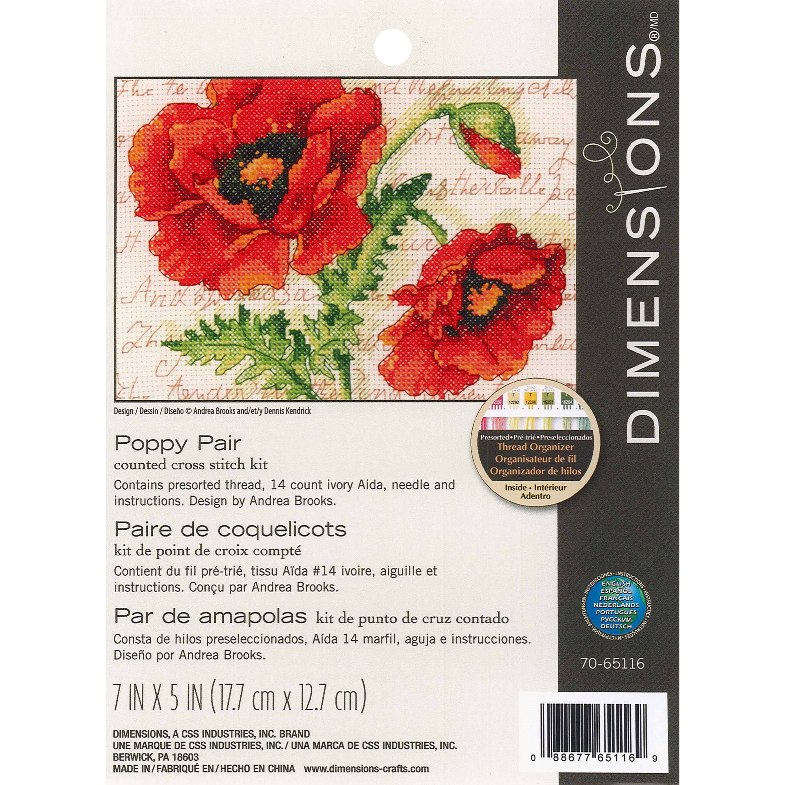 Dimensions Poppy Pair Cross Stitch Kit