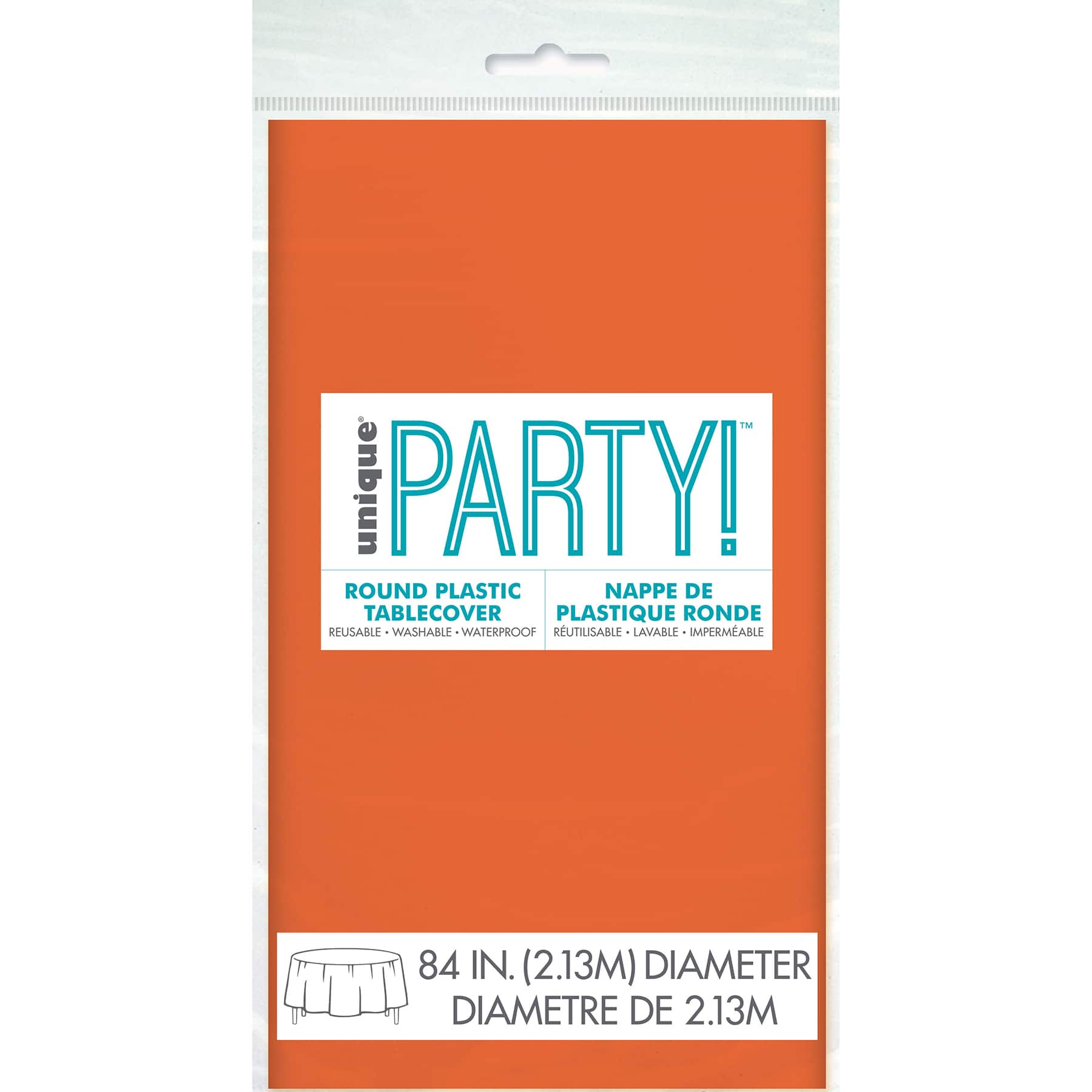 Orange Round Plastic Tablecloth Orange Party Supplies