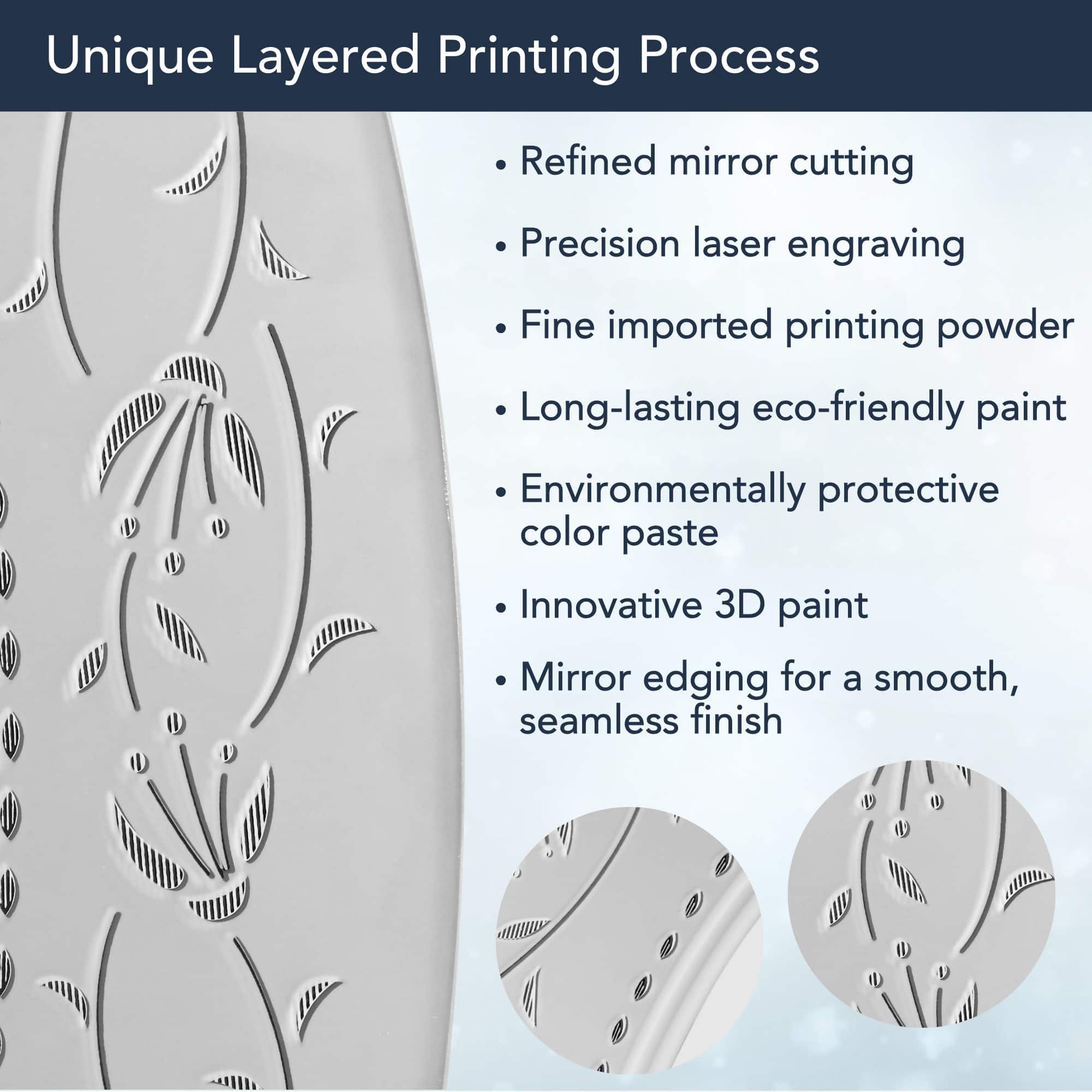 Head West Frosted Etched Tile Framed Oval Wall Vanity Mirror - 23" x 29"