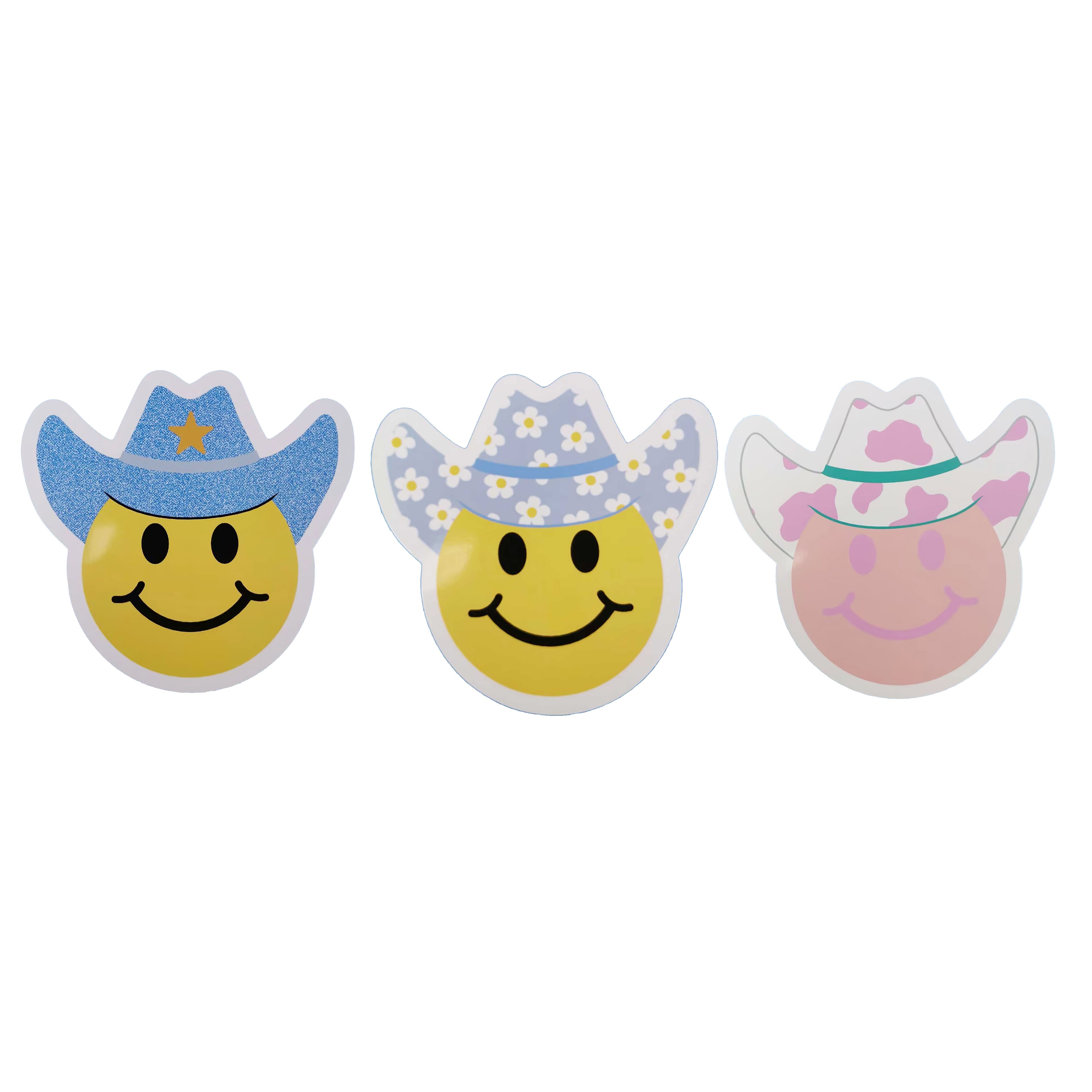 9&#x22; Die Cut Cowboy Smile Emojis, 12ct. by B2C&#x2122;