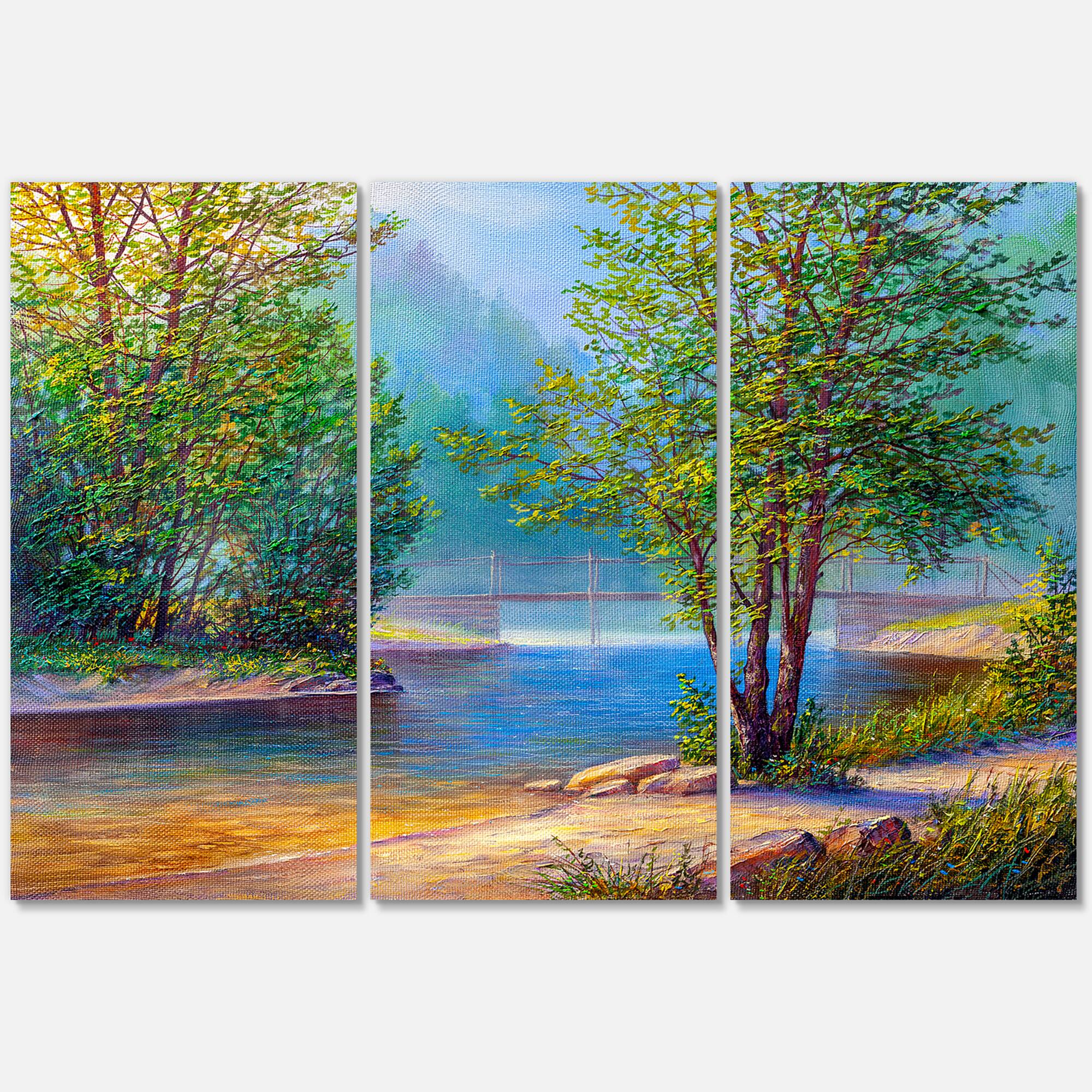 Designart - Green Trees By The Riverside
