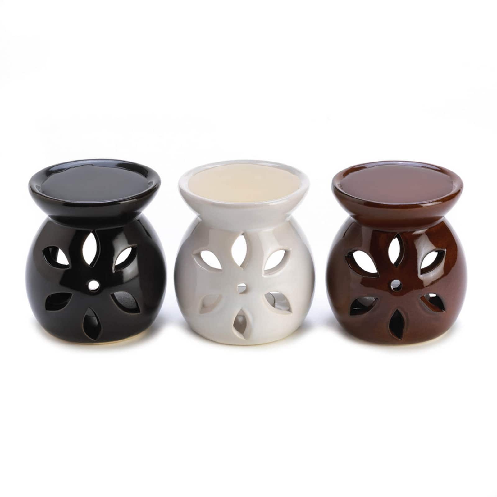 Mini Multicolor Flower Candle Oil Warmers (Set of 3)