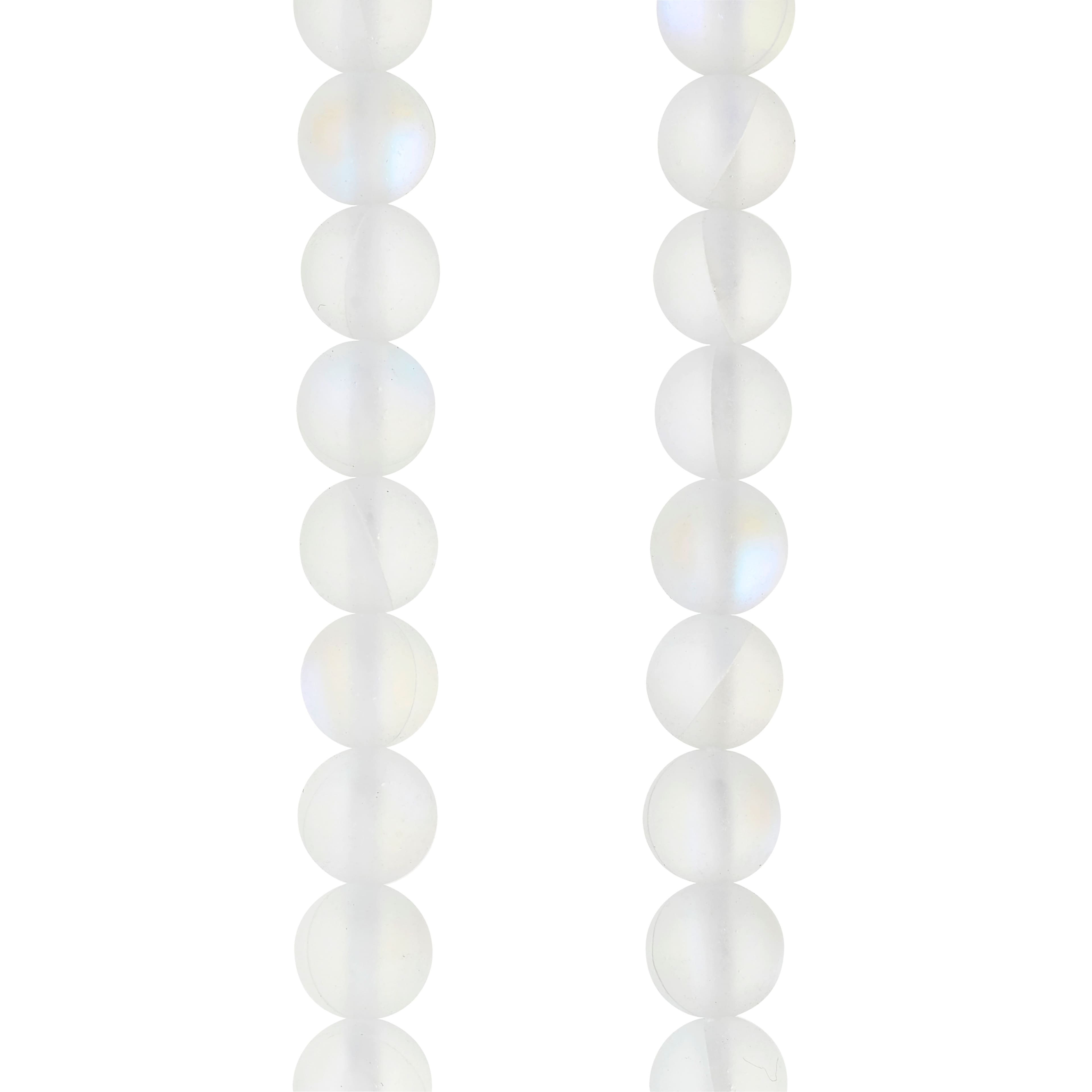 12 Pack: White Opal Glass Round Beads, 6mm by Bead Landing™