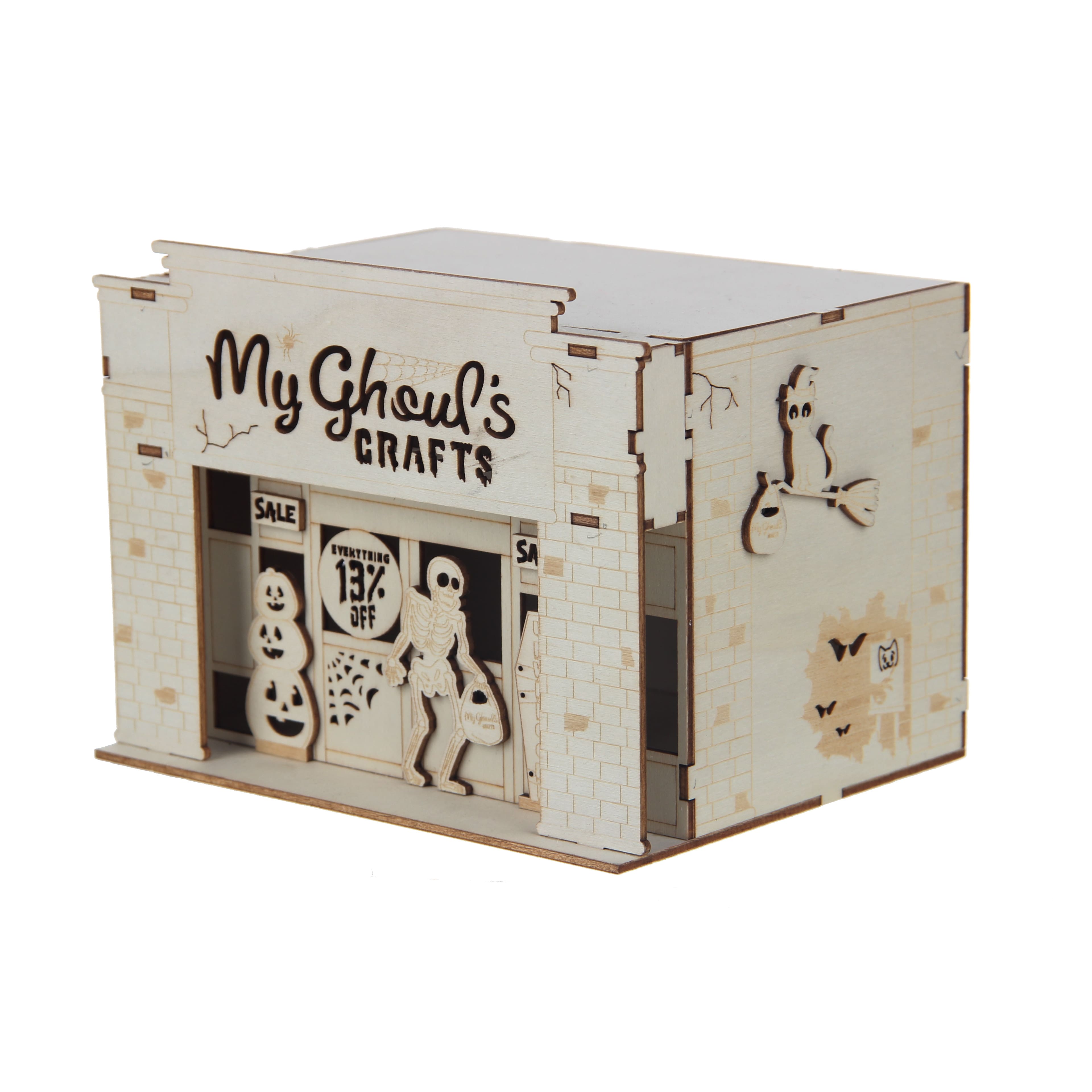 6.75&#x22; DIY Village My Ghoul&#x27;s Crafts LED Wood D&#xE9;cor by Make Market&#xAE;