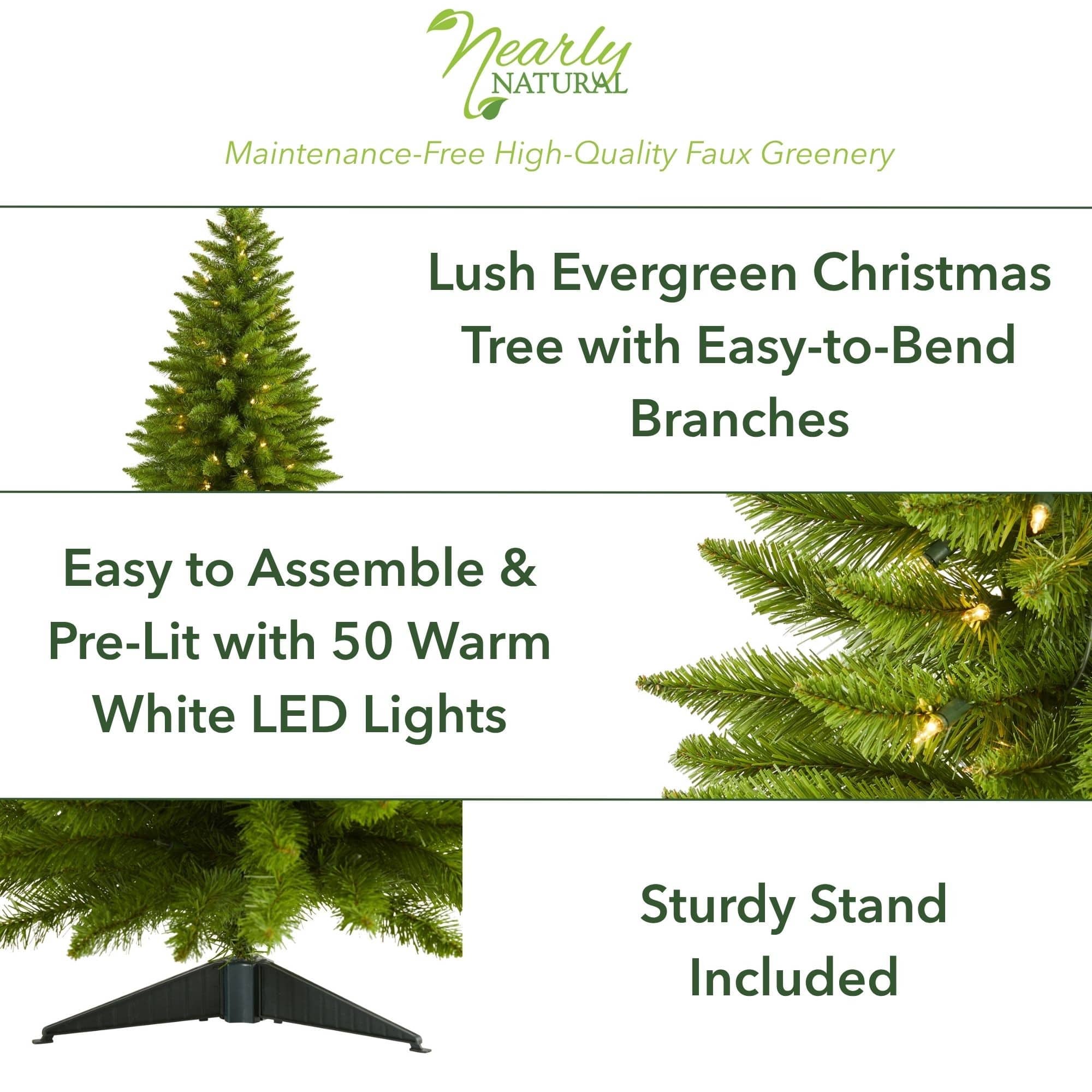 3ft. Pre-Lit Providence Pine Artificial Christmas Tree, Warm White LED Lights