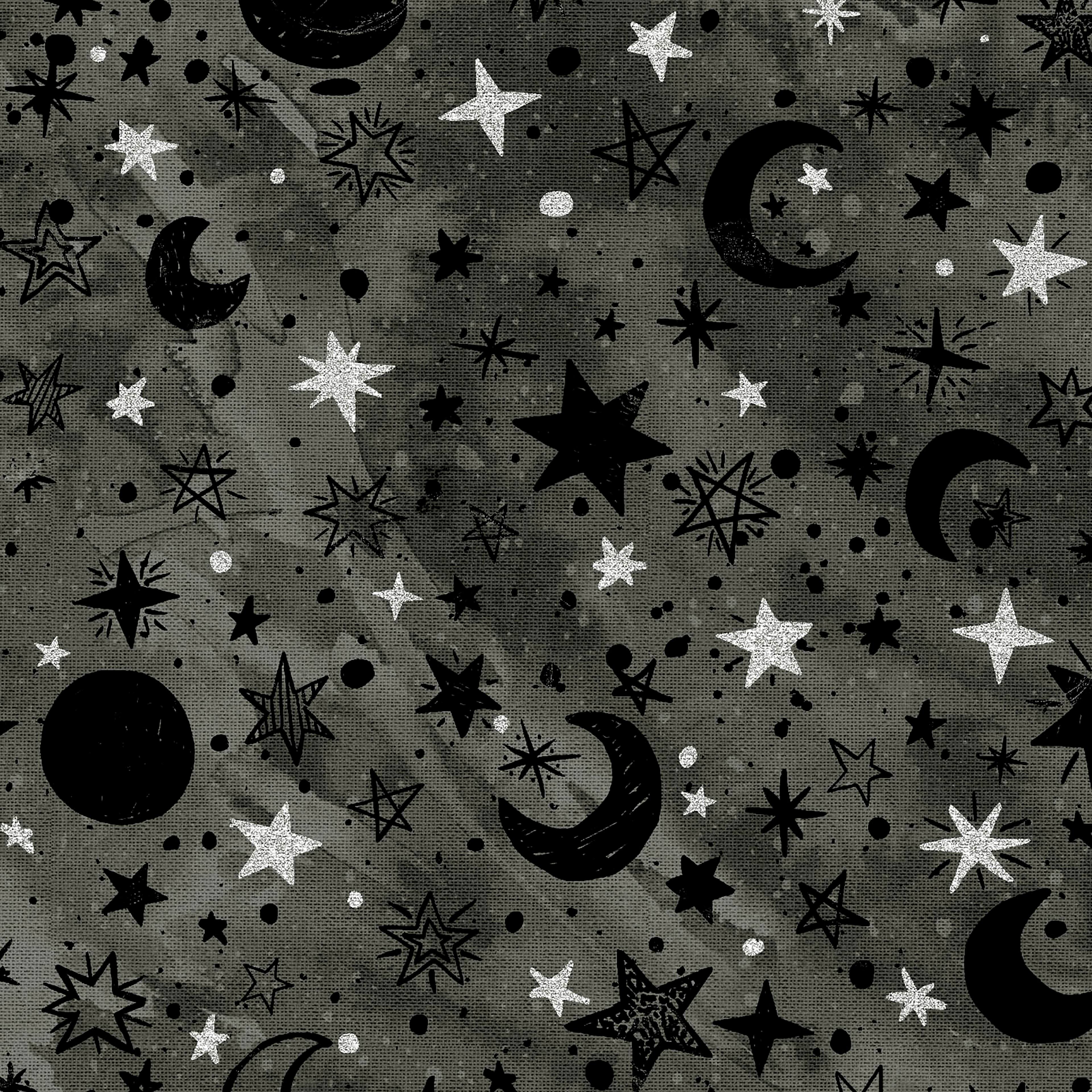 Fabric Editions Gray Starry Night Cotton Fabric
