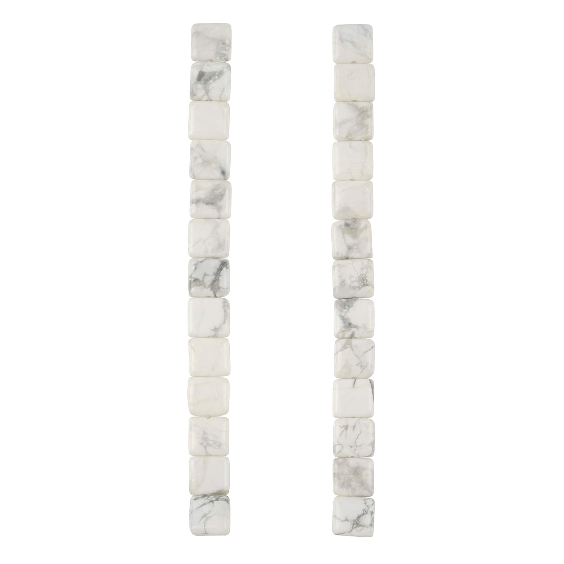 White Howlite Flat Square Beads, 10mm by Bead Landing&#x2122;