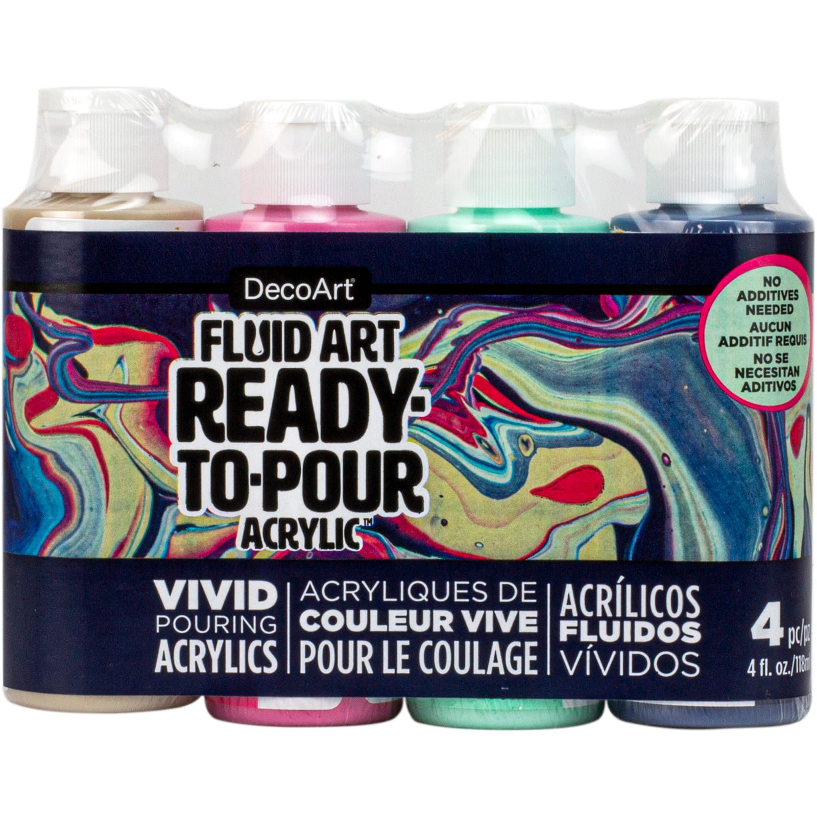 6 Packs: 4 ct. (24 total) DecoArt&#xAE; Fluid Art Ready-to-Pour Acrylic&#x2122; Carnival