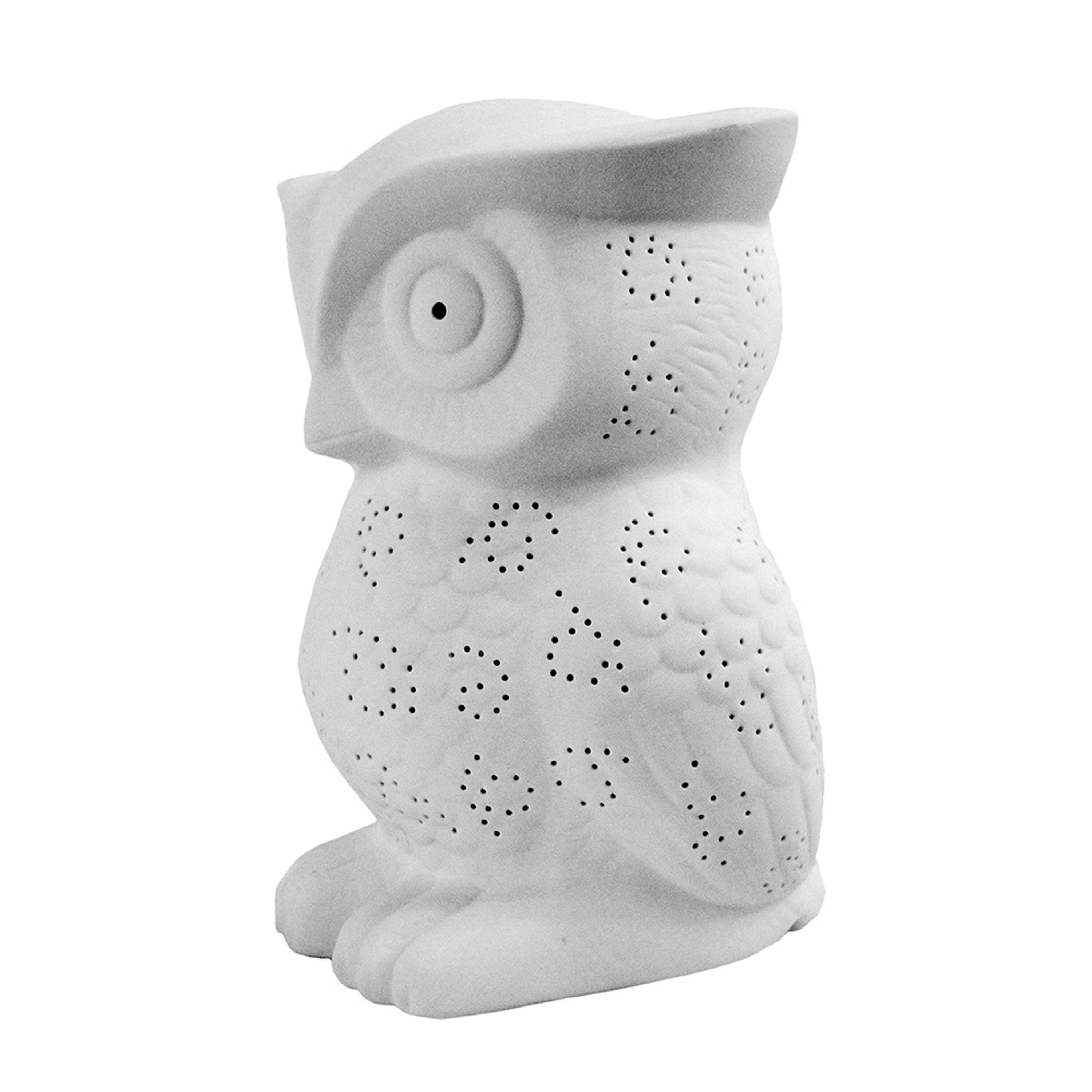 Simple Designs Porcelain Wise Owl Shaped Animal Light Table Lamp