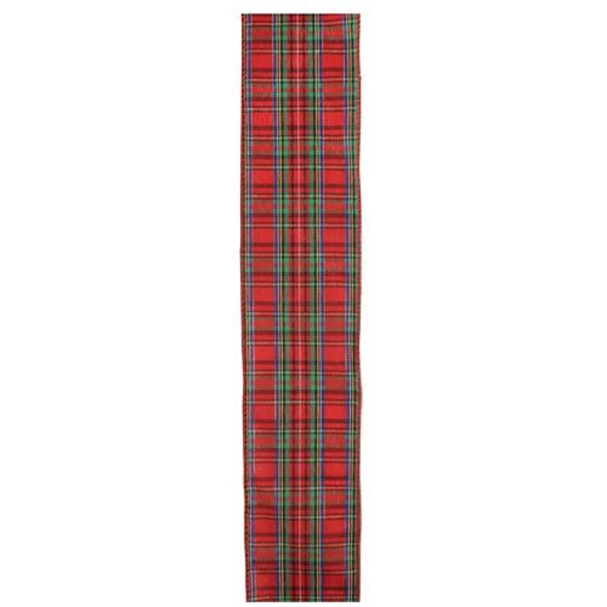 2.5" x 10yd. Wired Plaid Christmas Craft Ribbon