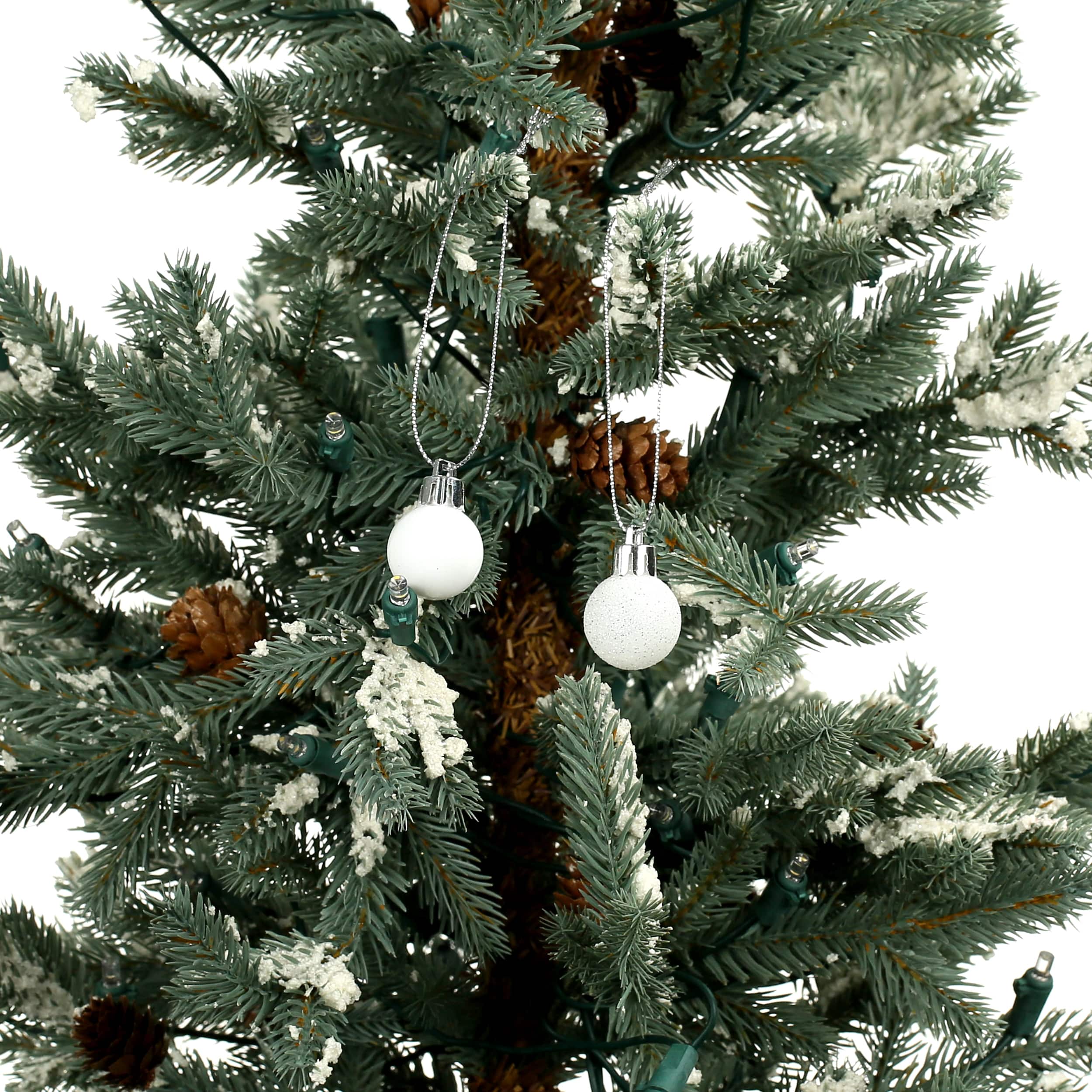 16 Pack 25mm Mini White Plastic Ball Ornaments by Ashland®