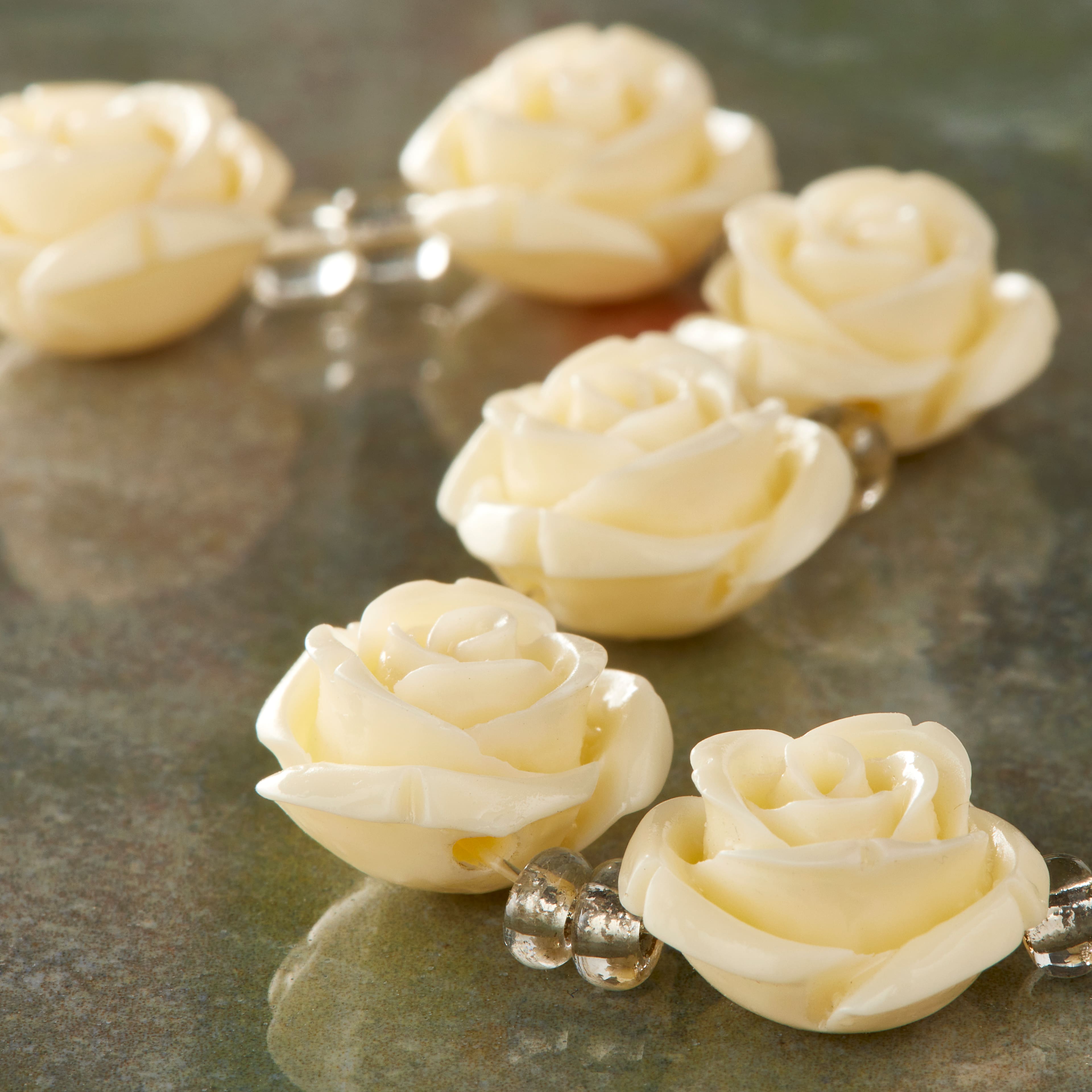 12 Pack: Bead Gallery® Stone Composite Flower Beads, 14mm