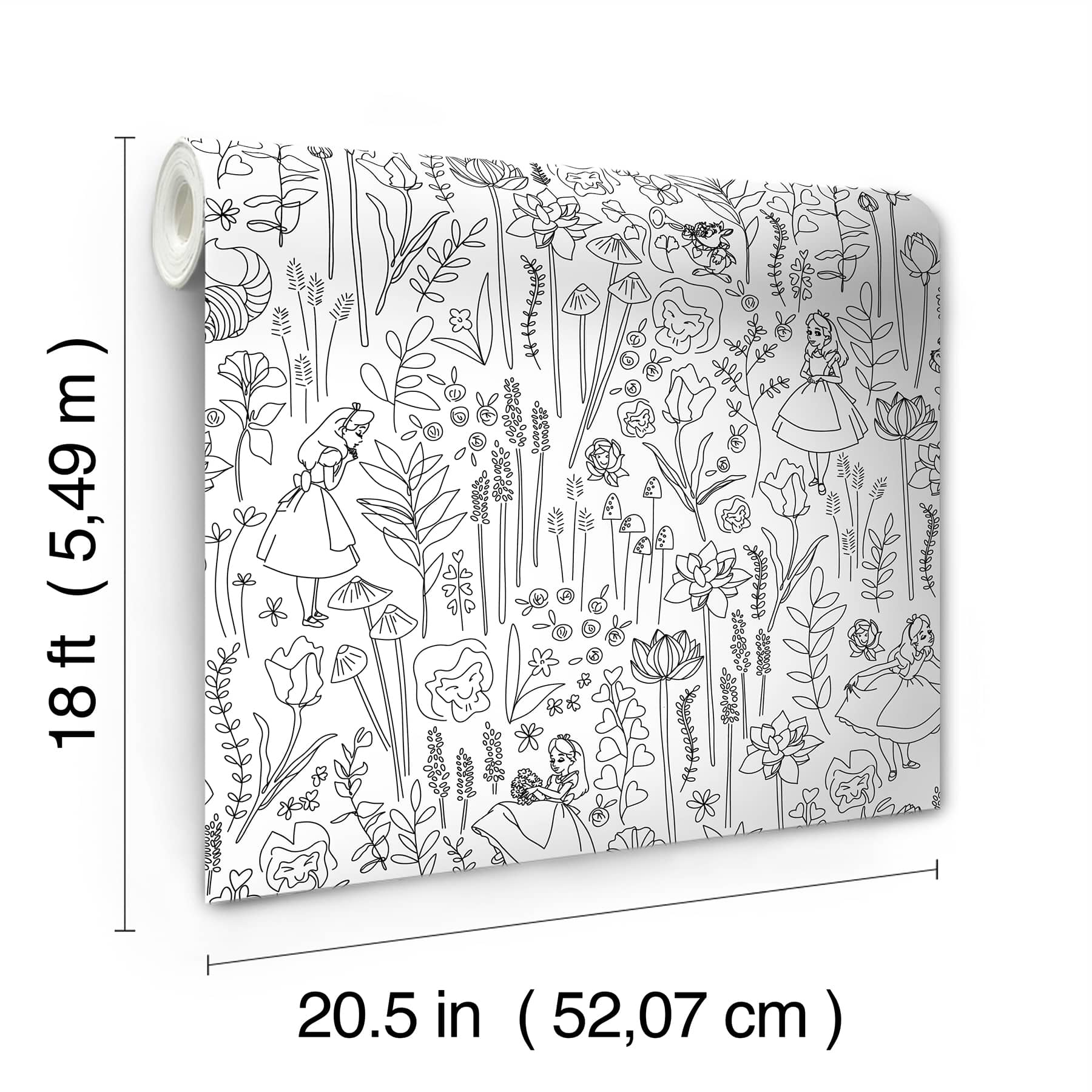 RoomMates Disney&#xAE; Alice in Wonderland Garden Peel &#x26; Stick Wallpaper