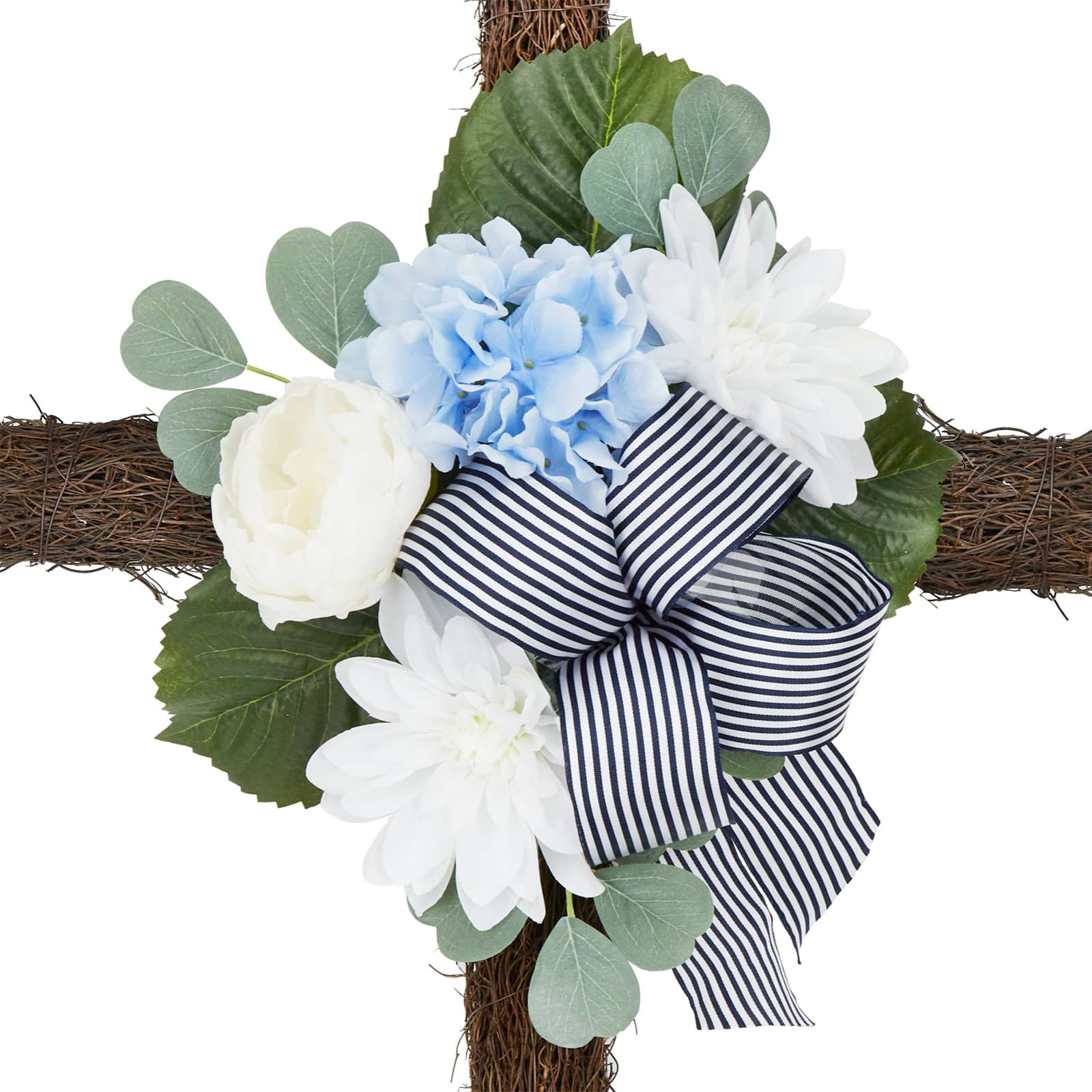 Blue and White Dahlia &#x26; Hydrangea Cross by Ashland&#xAE;
