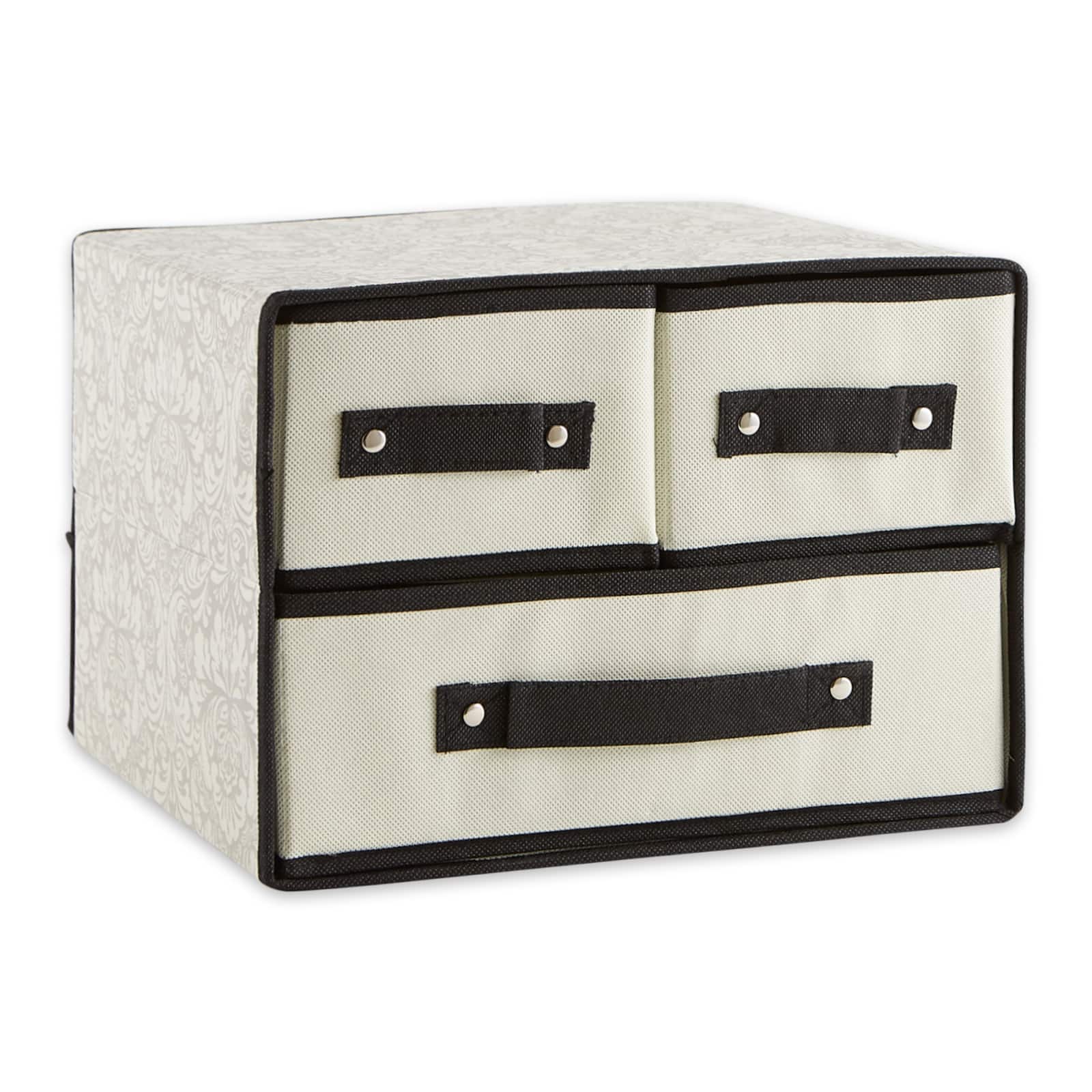 DII&#xAE; White Damask 3 Drawer Storage Closet