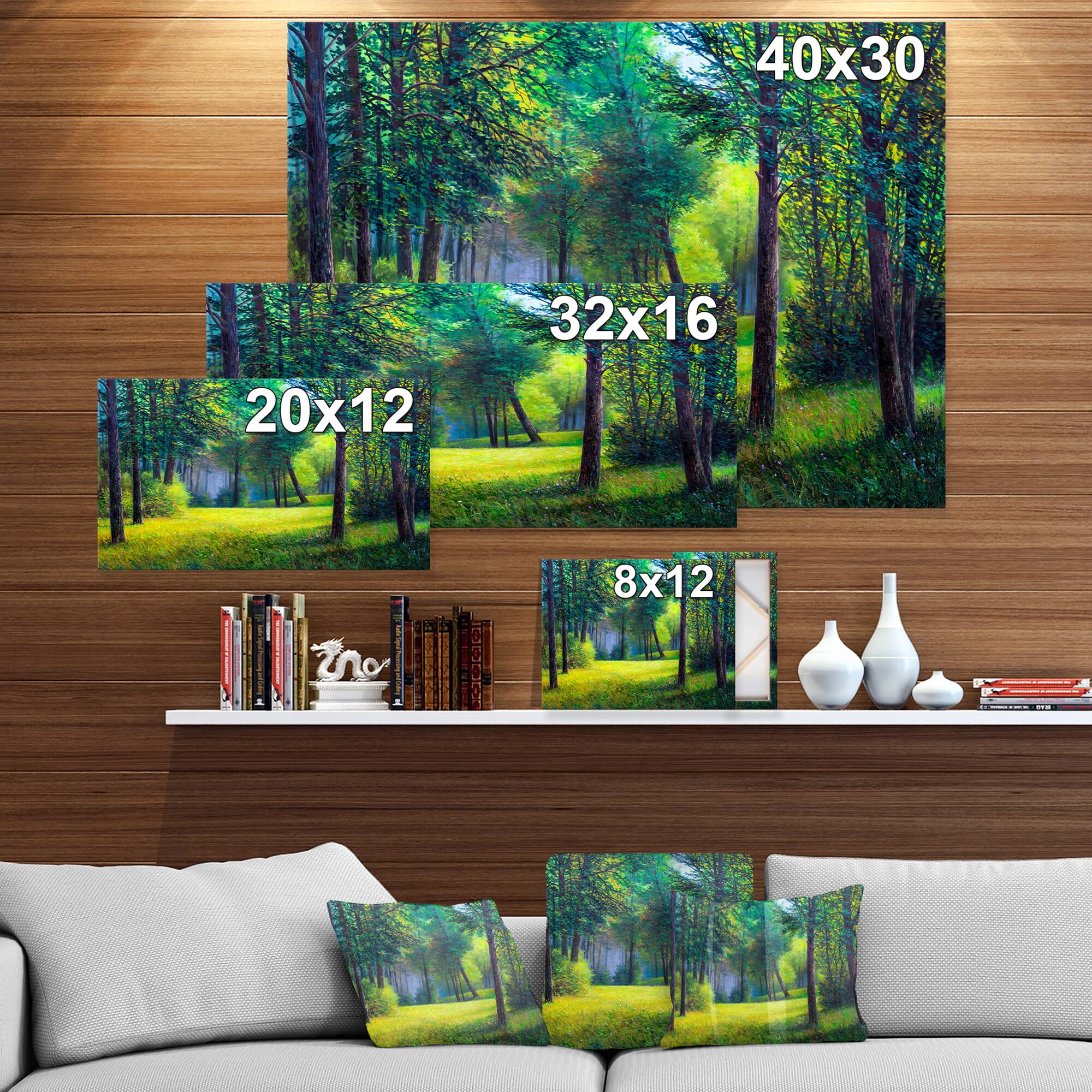 Designart - Colorful Summer Sunset - Landscapes Painting Print on Wrapped Canvas