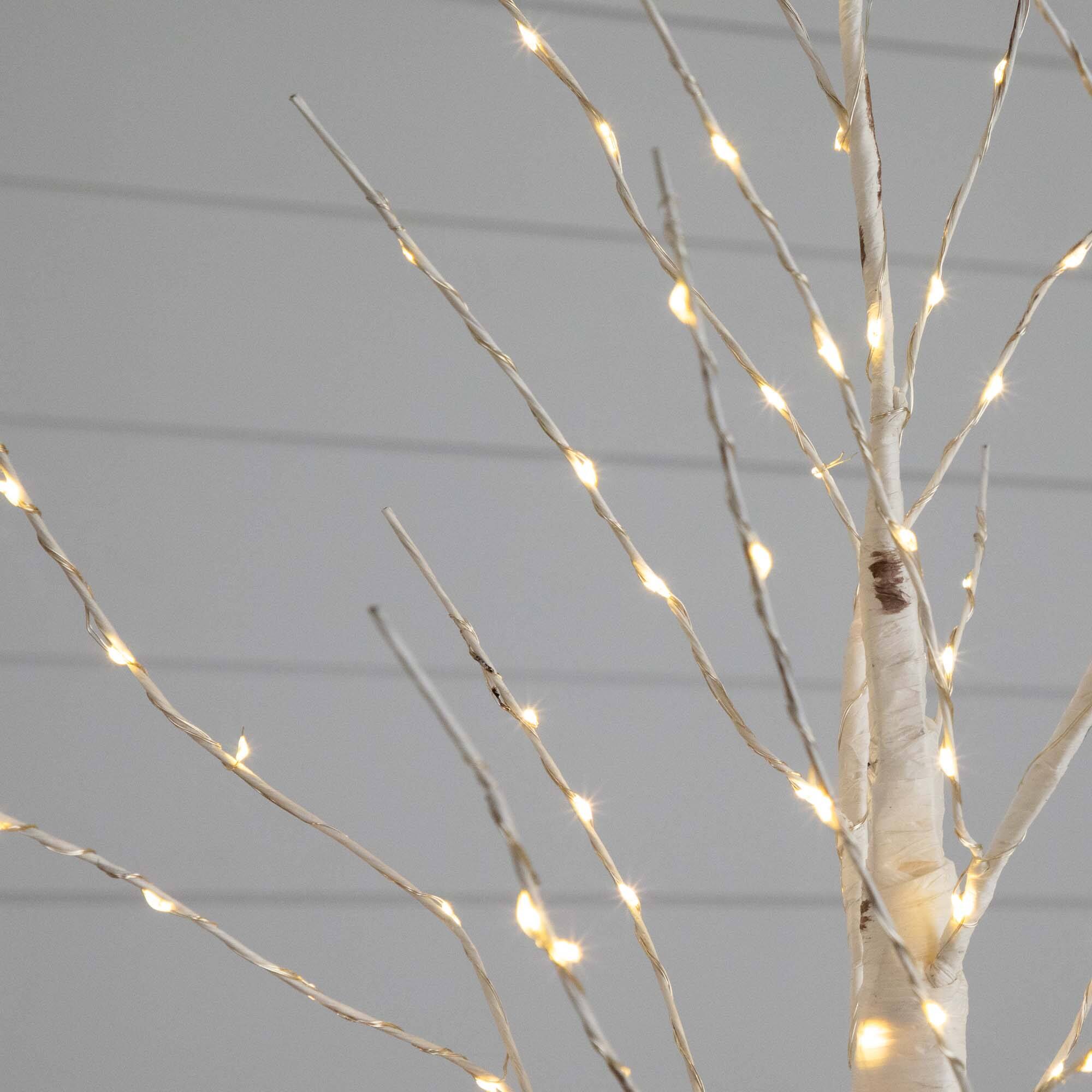 3ft. Pre-Lit White Birch Artificial Christmas Tree, Warm White LED Lights