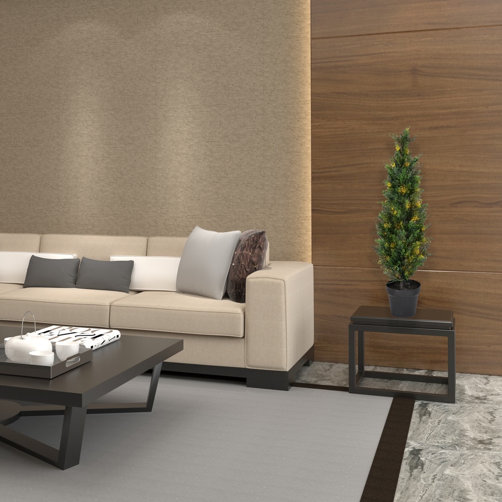 4ft. Pre-Lit Potted Cedar Tree