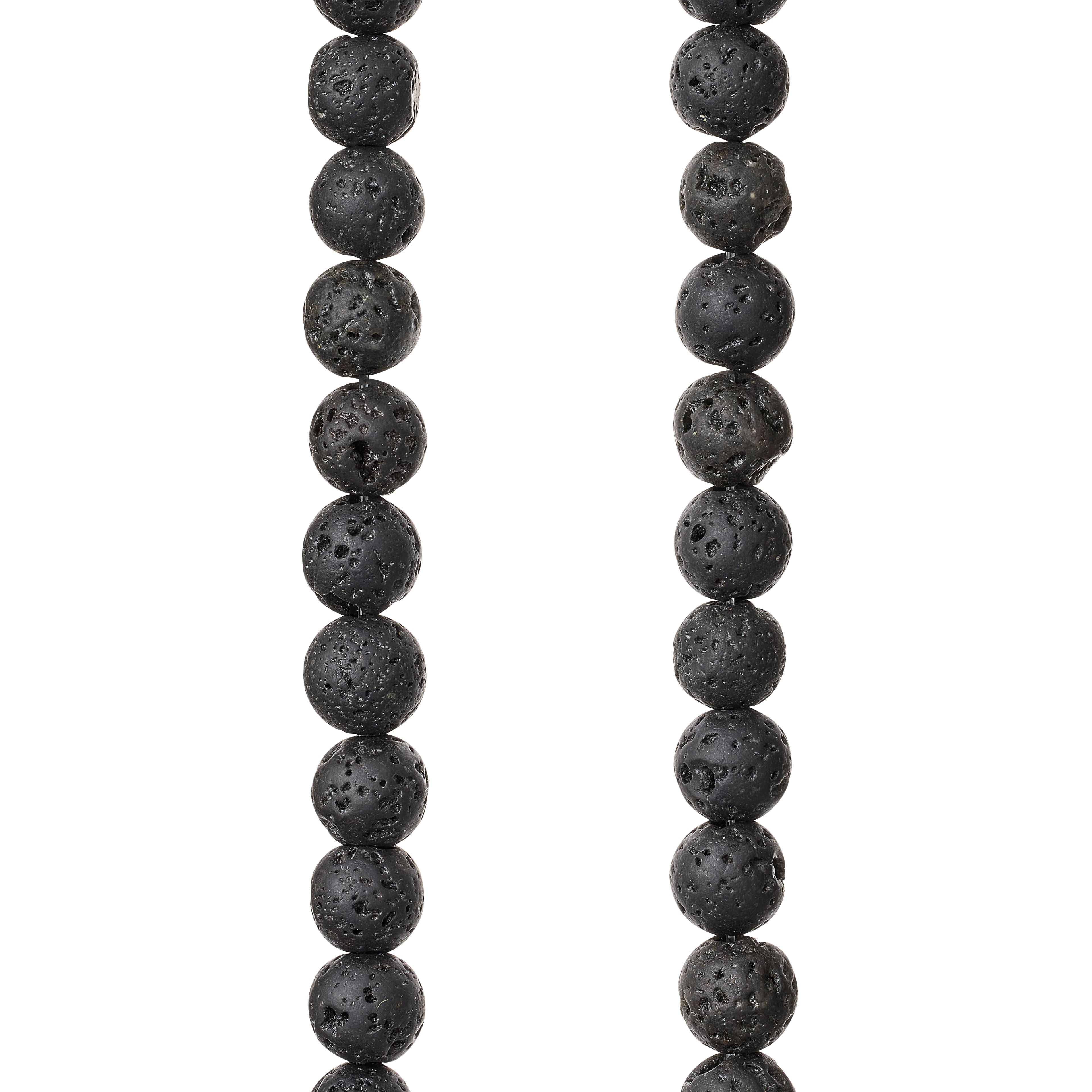 12 Pack: Black Lava Round Beads, 6mm by Bead Landing&#x2122;