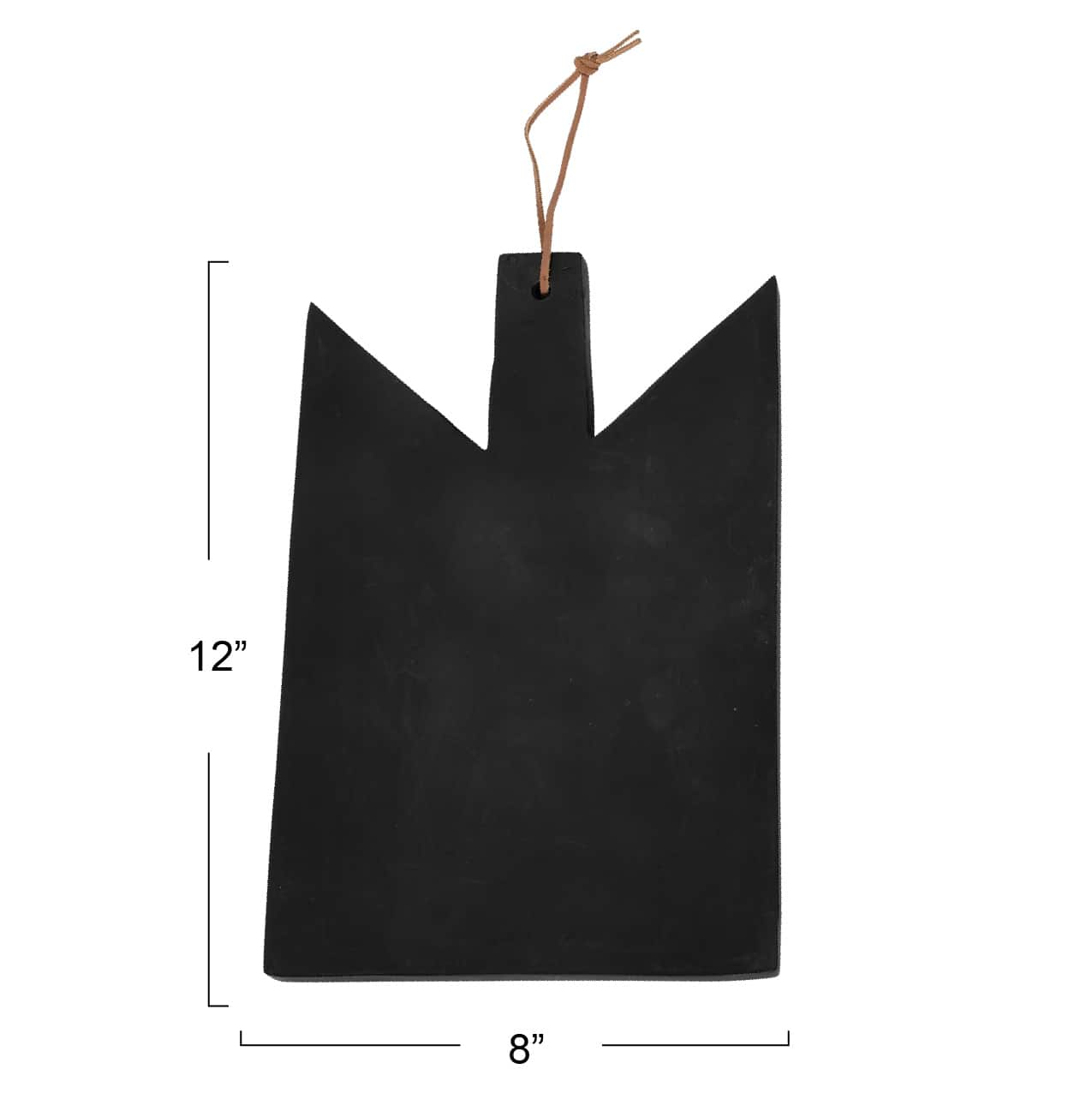 Hello Honey® 12" Black Geometric Wood Cutting Board with Leather Tie