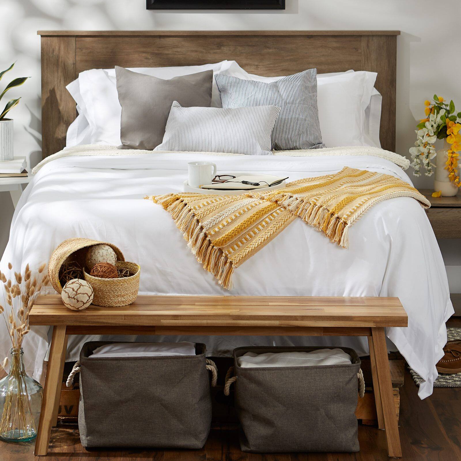 DII&#xAE; Honey Gold Braided Stripe Throw