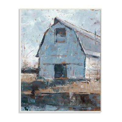 Stupell Industries Abstract Distressed White Barn Farm Architecture ...