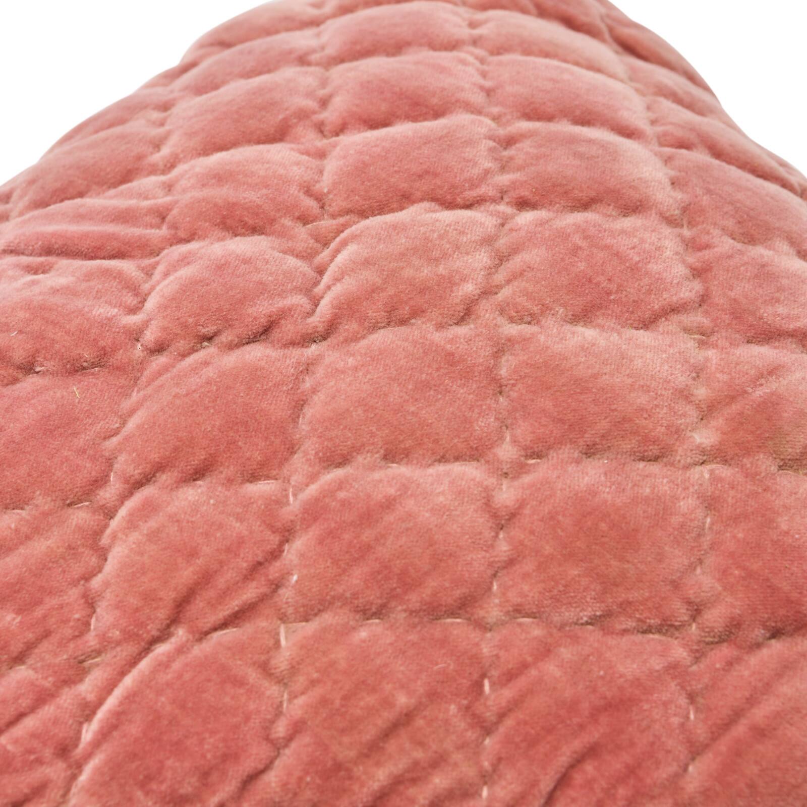 Hello Honey&#xAE; 20&#x27;&#x27; Pink Square Quilted Velvet Pillow Cover