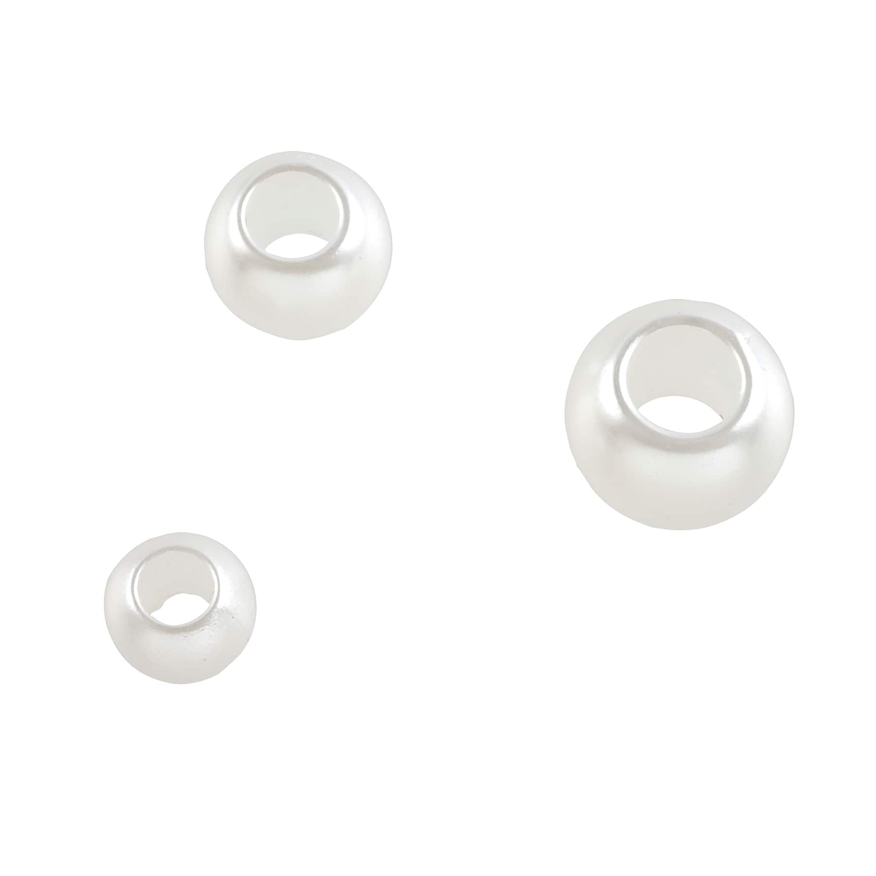 White Pearl Plastic Round Craft Beads by Bead Landing™