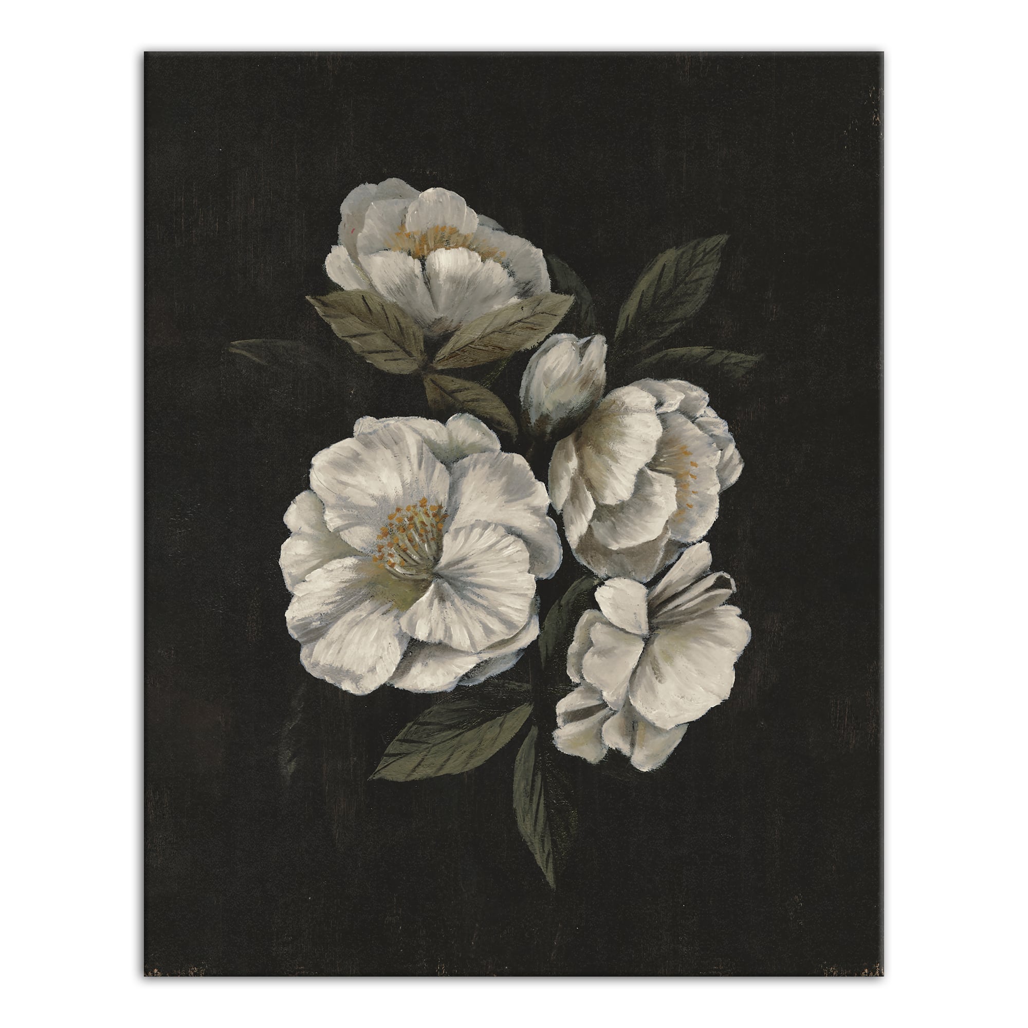 Dark Mood Antique Floral 24" x 30" Canvas Wall Art