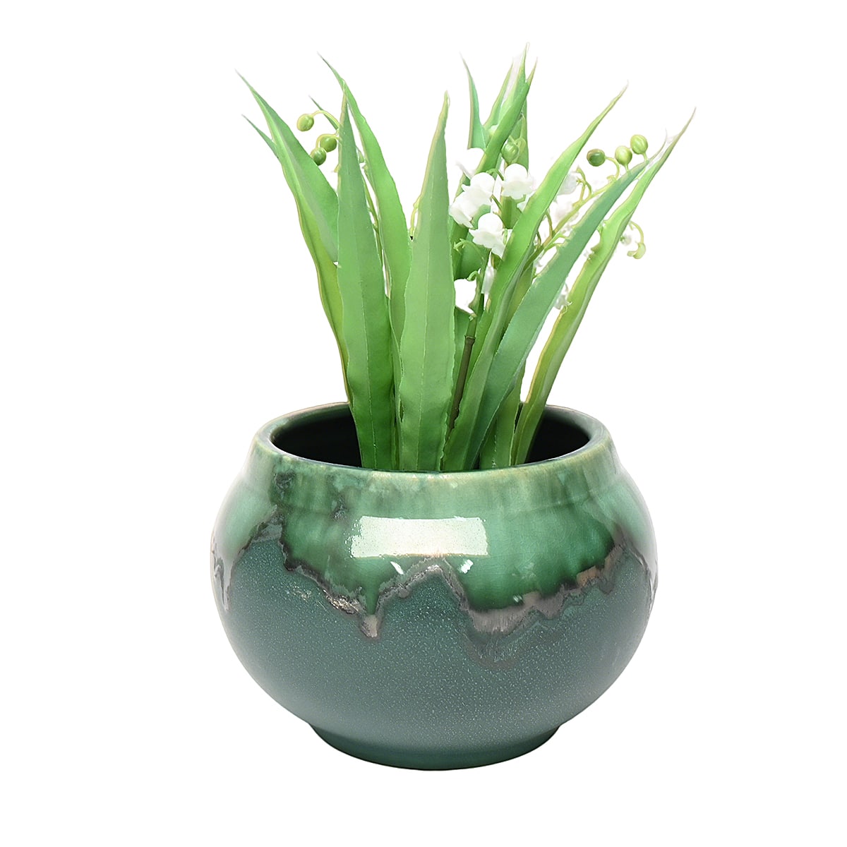 8.5" Green Ceramic Pot by Ashland®
