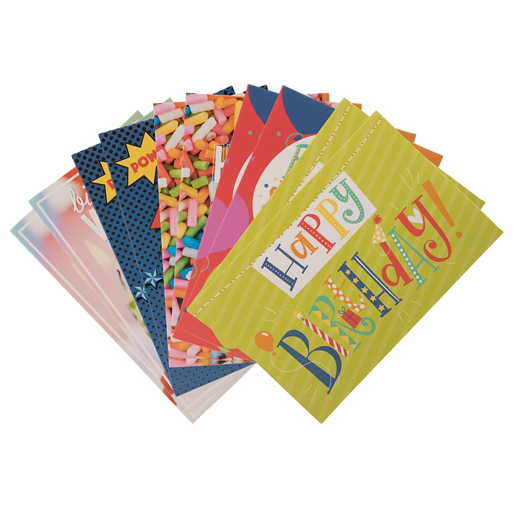 JAM Paper 4" x 6" Happy Birthday Assortment Cards & Matchings Envelope Set, 10ct.