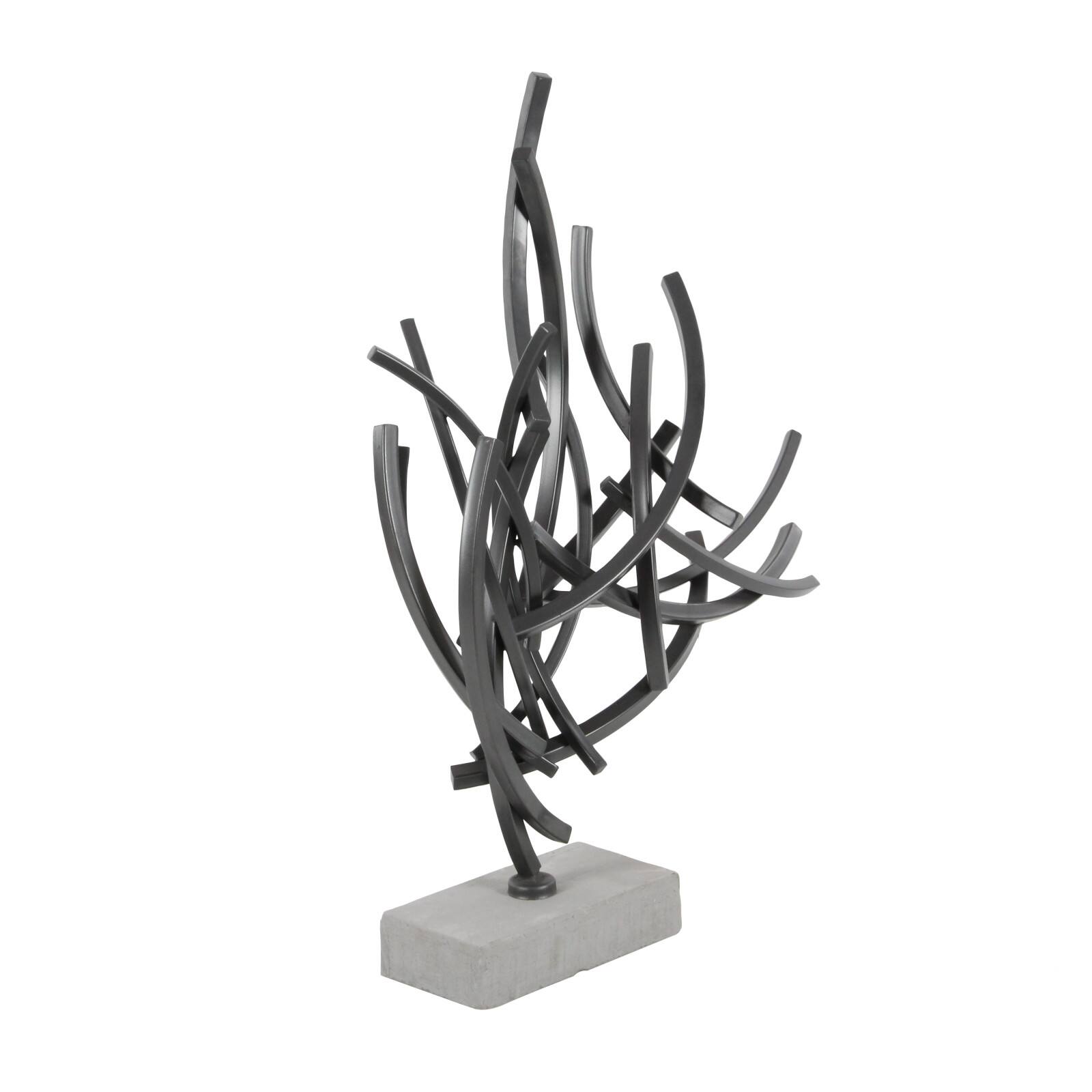 23&#x22; Gray Metal Abstract Sculpture