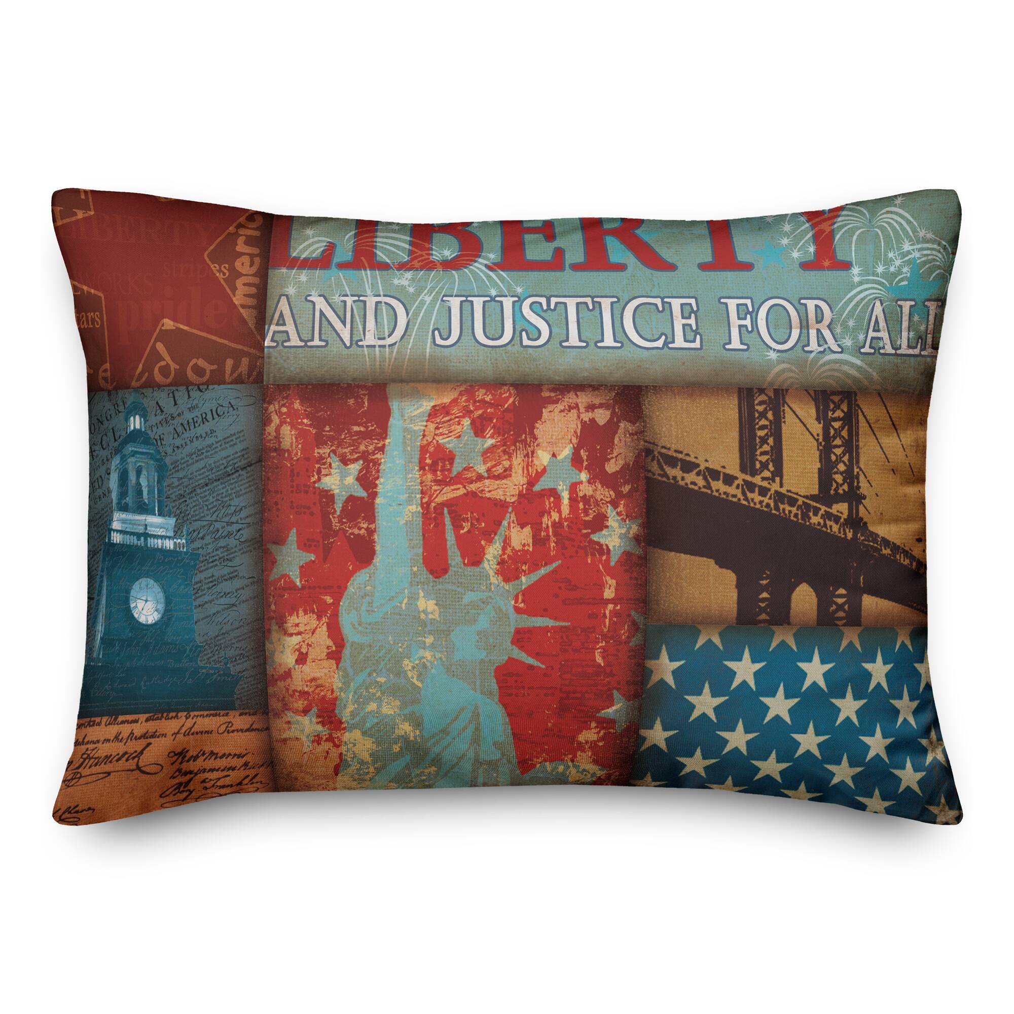 Vintage Liberty & Justice For All Throw Pillow