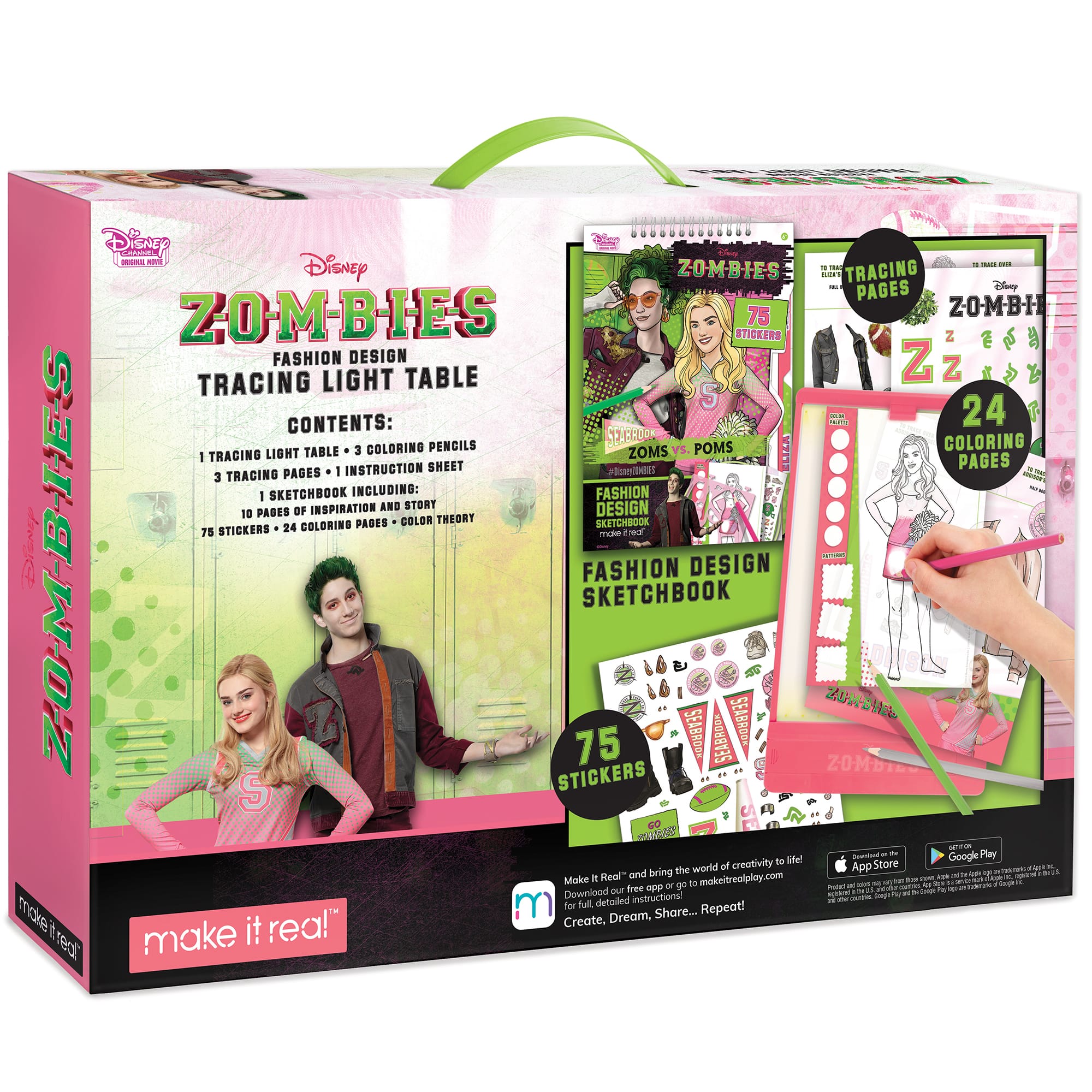 Make it Real&#x2122; Disney&#xAE; Zombies Fashion Design Tracing Light Table
