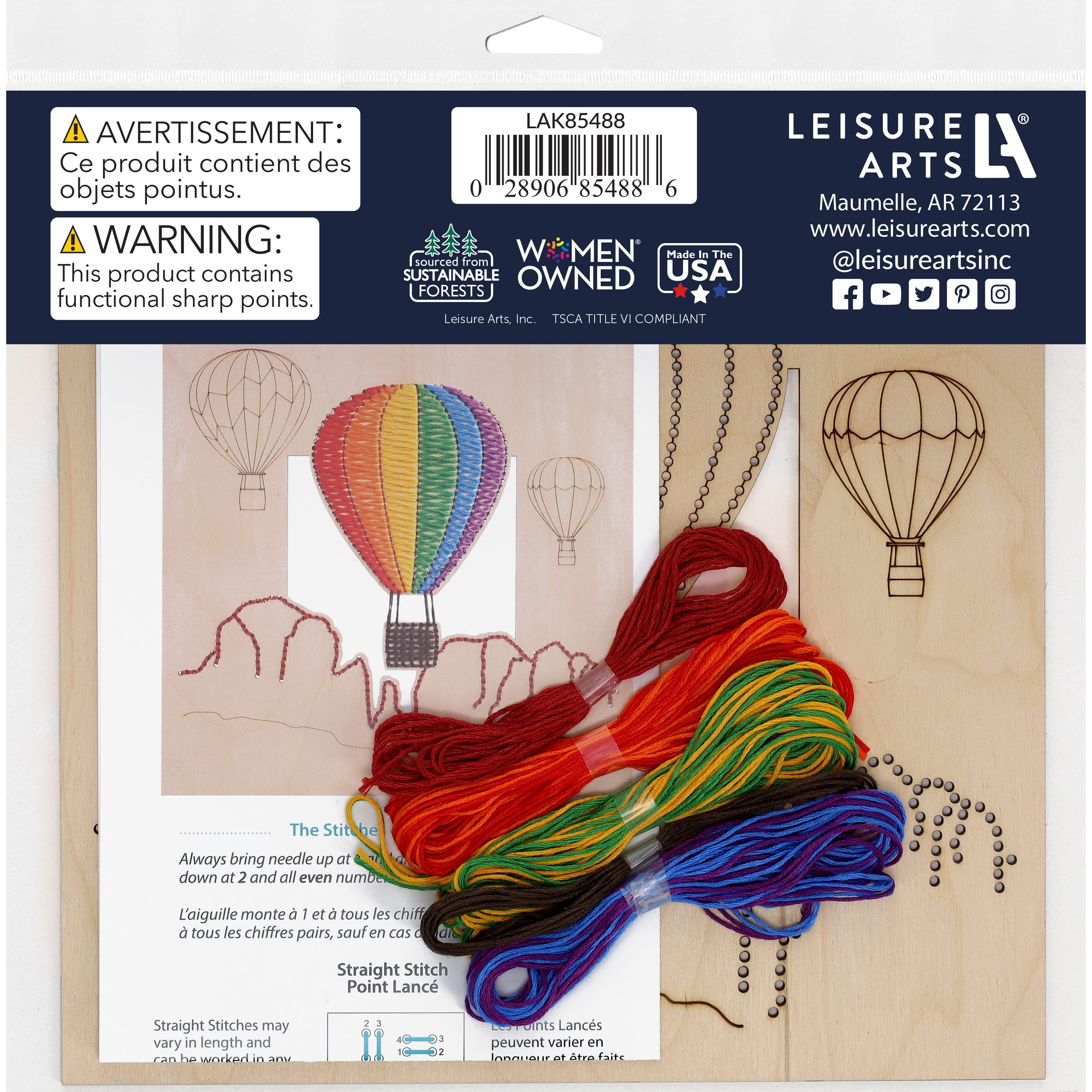 Leisure Arts&#xAE; Intermediate Air Balloon Wood Stitchery Panel Kit